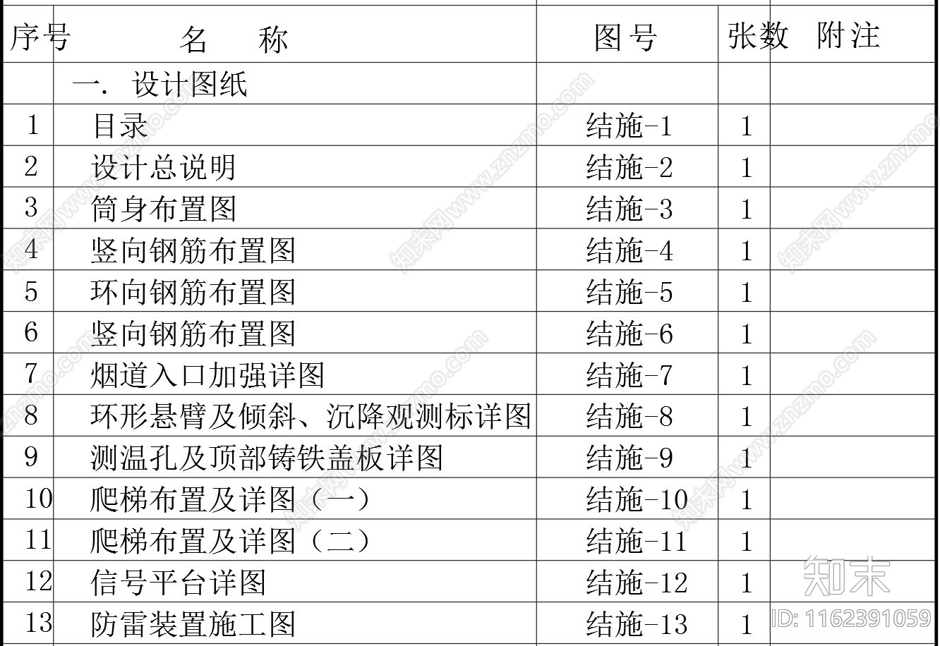 120米高锥形烟囱结构配筋图施工图下载【ID:1162391059】