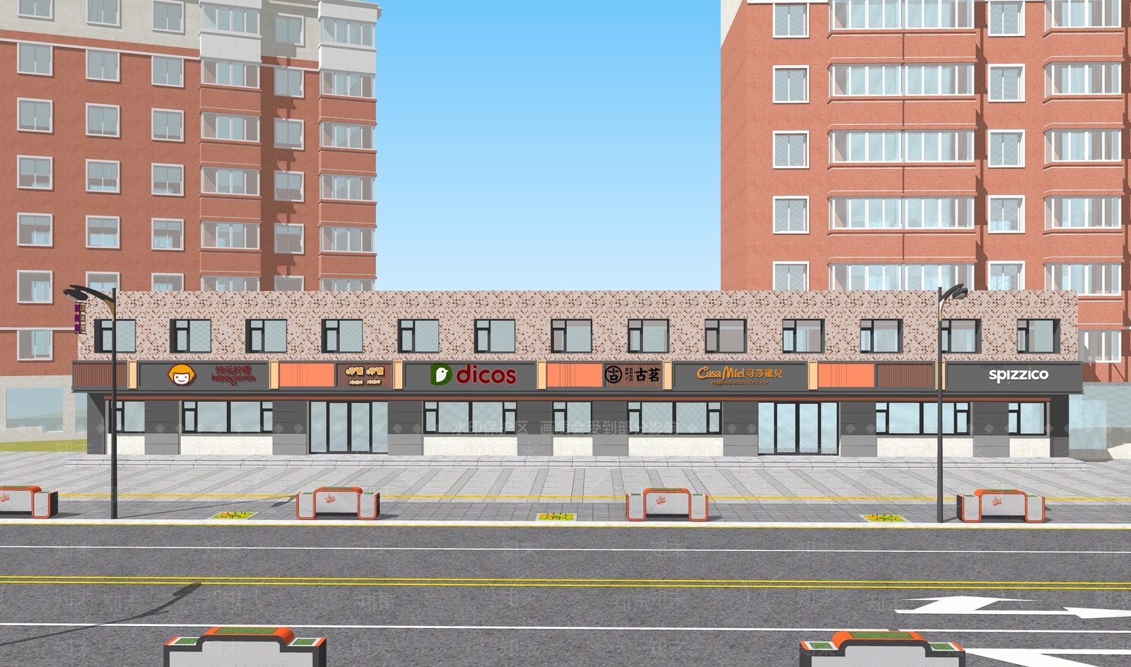沿街商业改造SU模型下载【ID:1162392243】