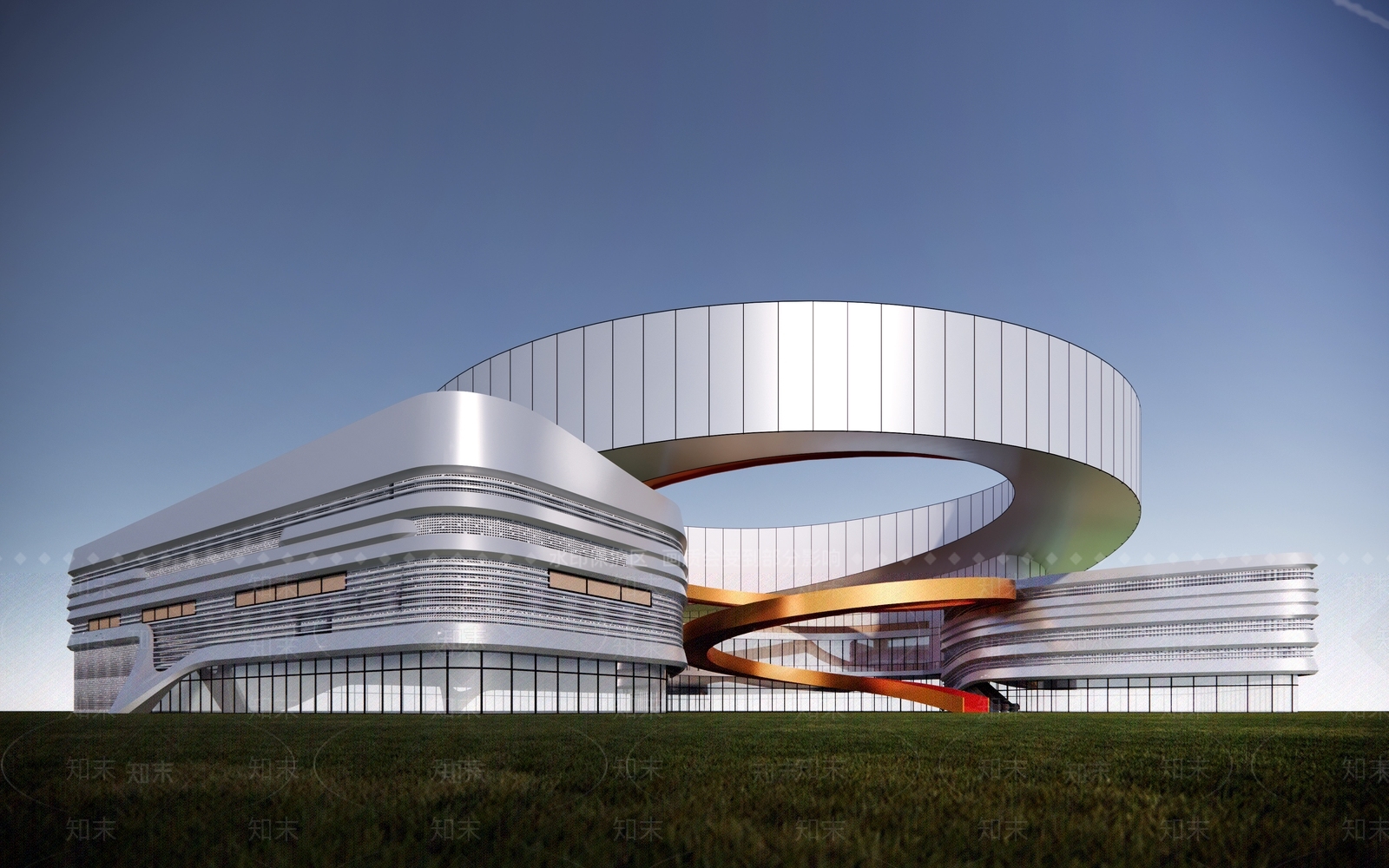 现代活动中心建筑SU模型下载【ID:1162393686】