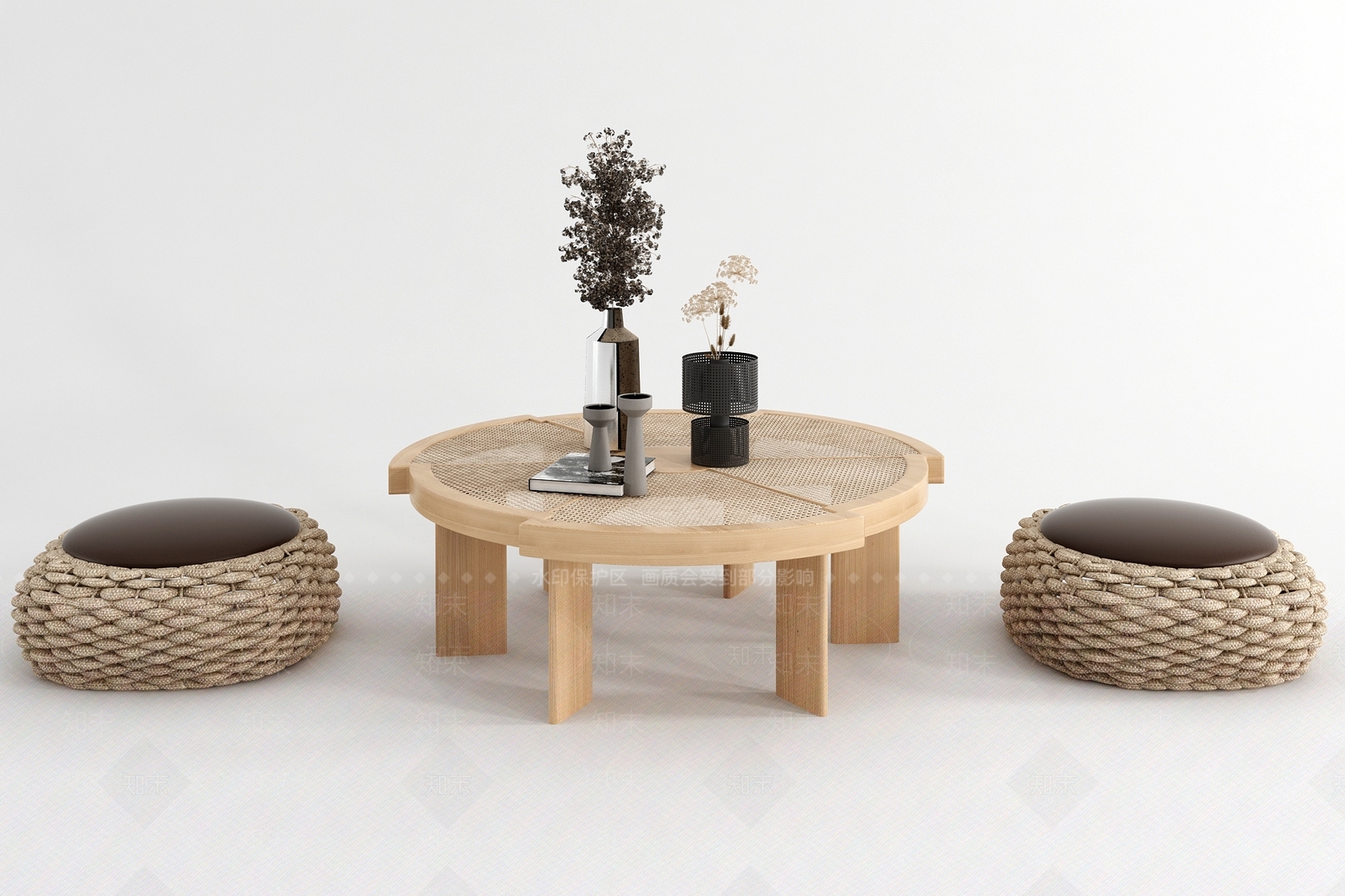 侘寂风小茶几3D模型下载【ID:1162396801】