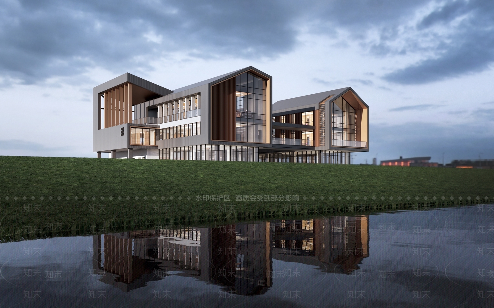 现代活动中心建筑SU模型下载【ID:1162396860】