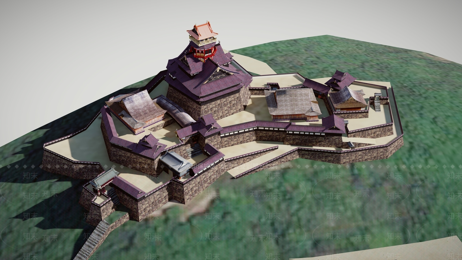 03日本古建筑城楼AduchiSU模型下载【ID:1162399979】