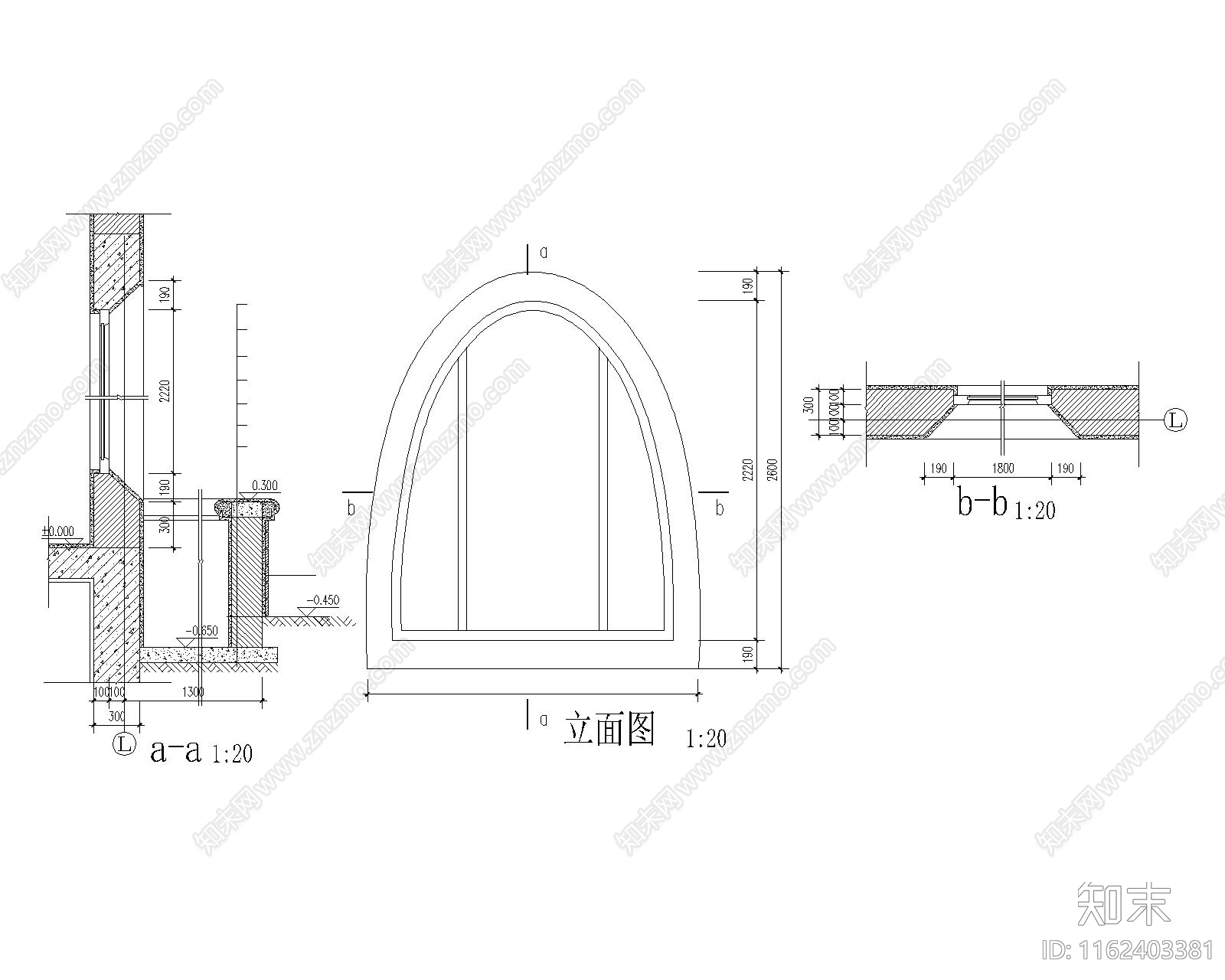 欧式门窗详图cad施工图下载【ID:1162403381】