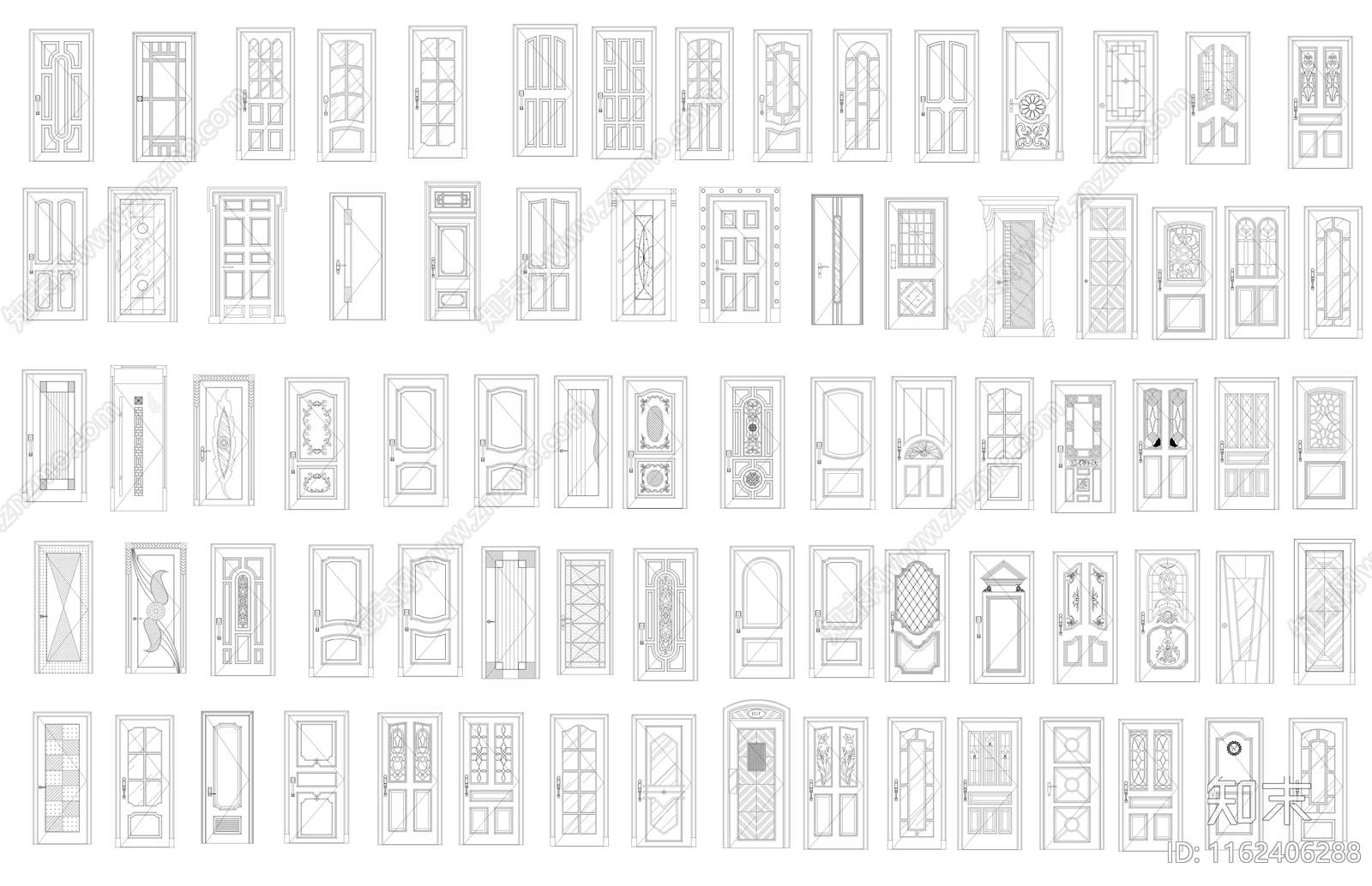 门立面剖面样式施工图下载【ID:1162406288】