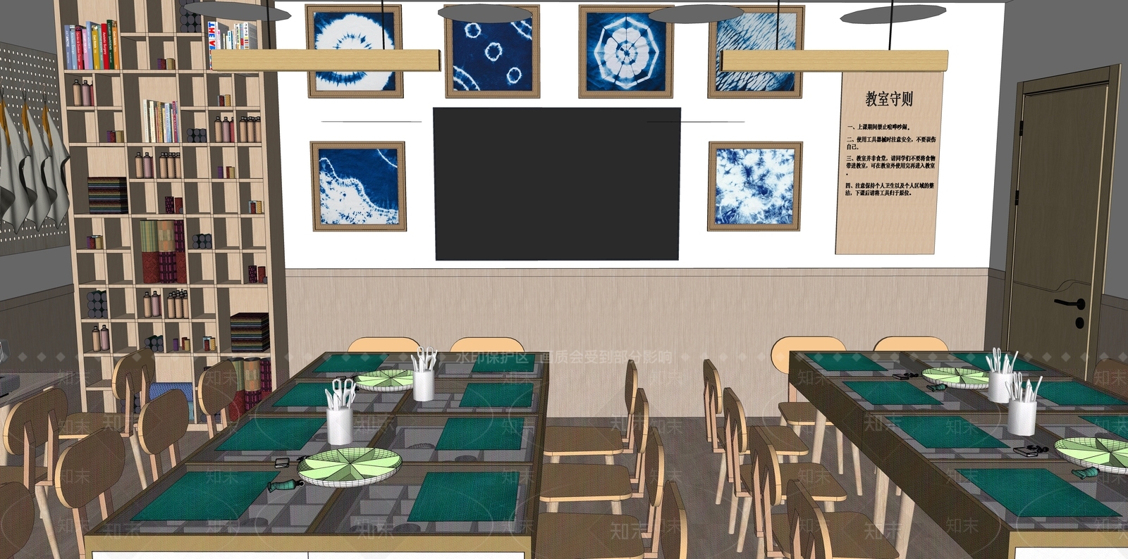 研学教室SU模型下载【ID:1162410177】