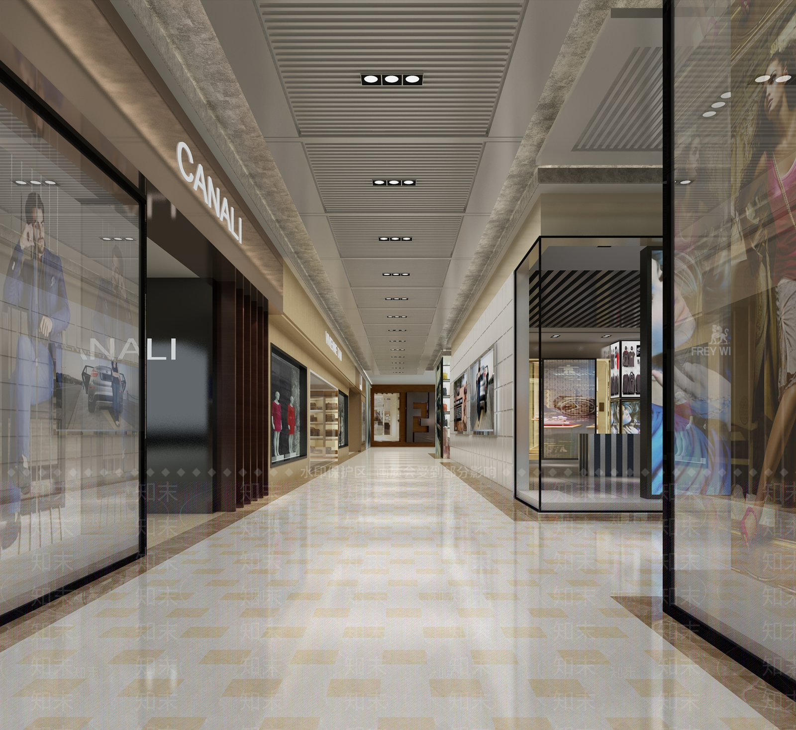 现代商场走道过道3D模型下载【ID:1162412070】