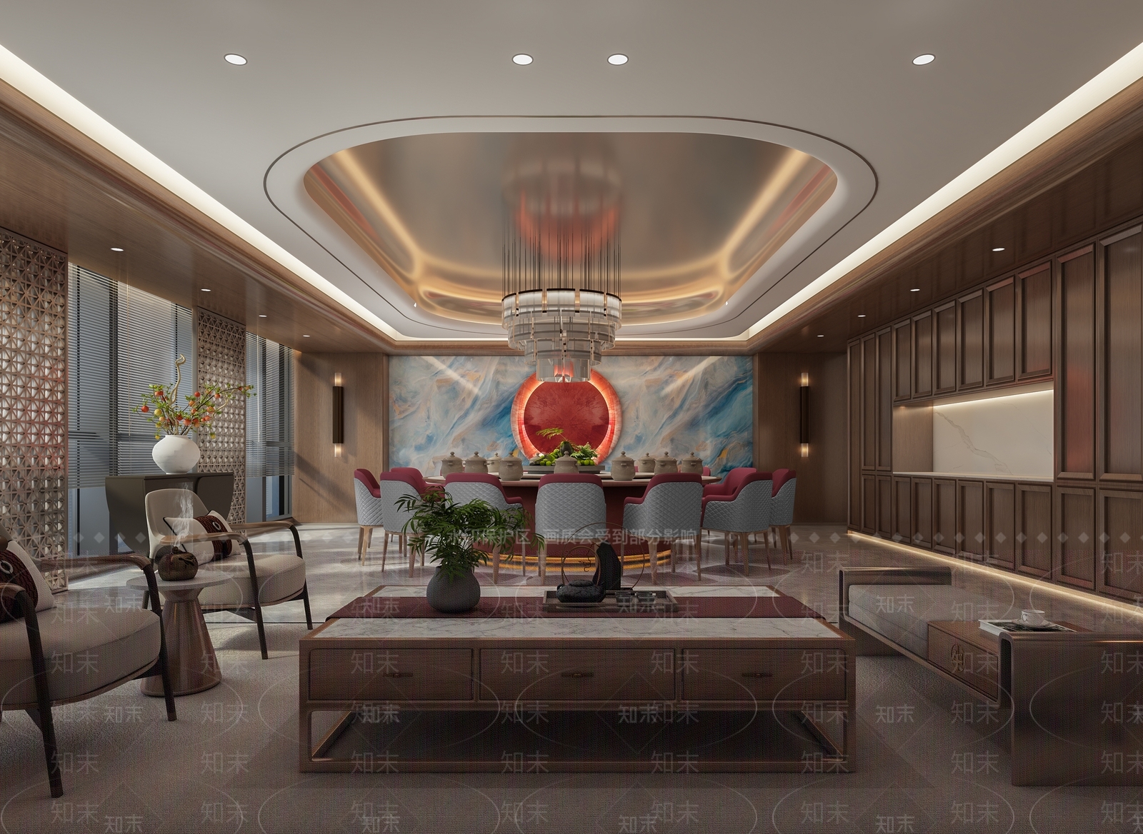 新中式餐饮包间3D模型下载【ID:1162415945】