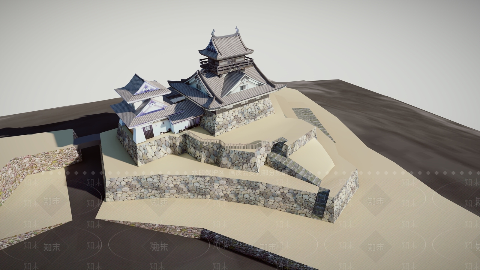 06日本古建筑城楼EchiohnoSU模型下载【ID:1162421739】