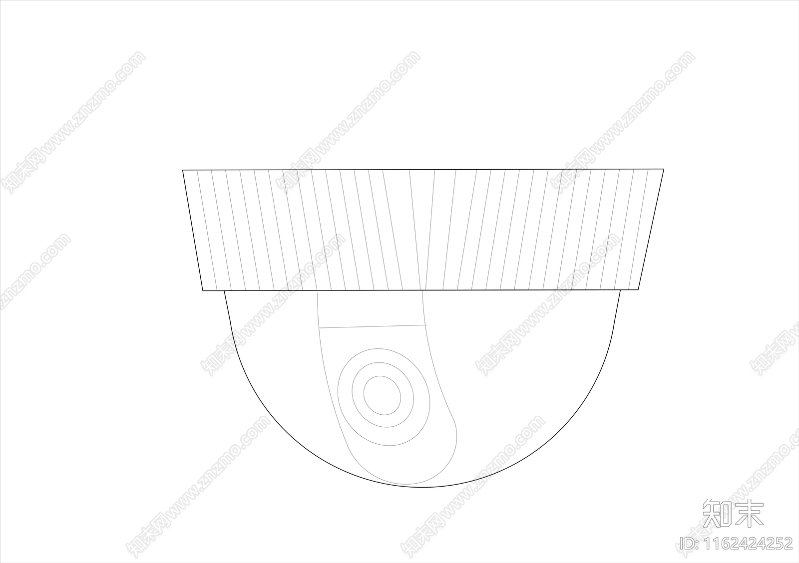 半球式监控摄像头施工图下载【ID:1162424252】