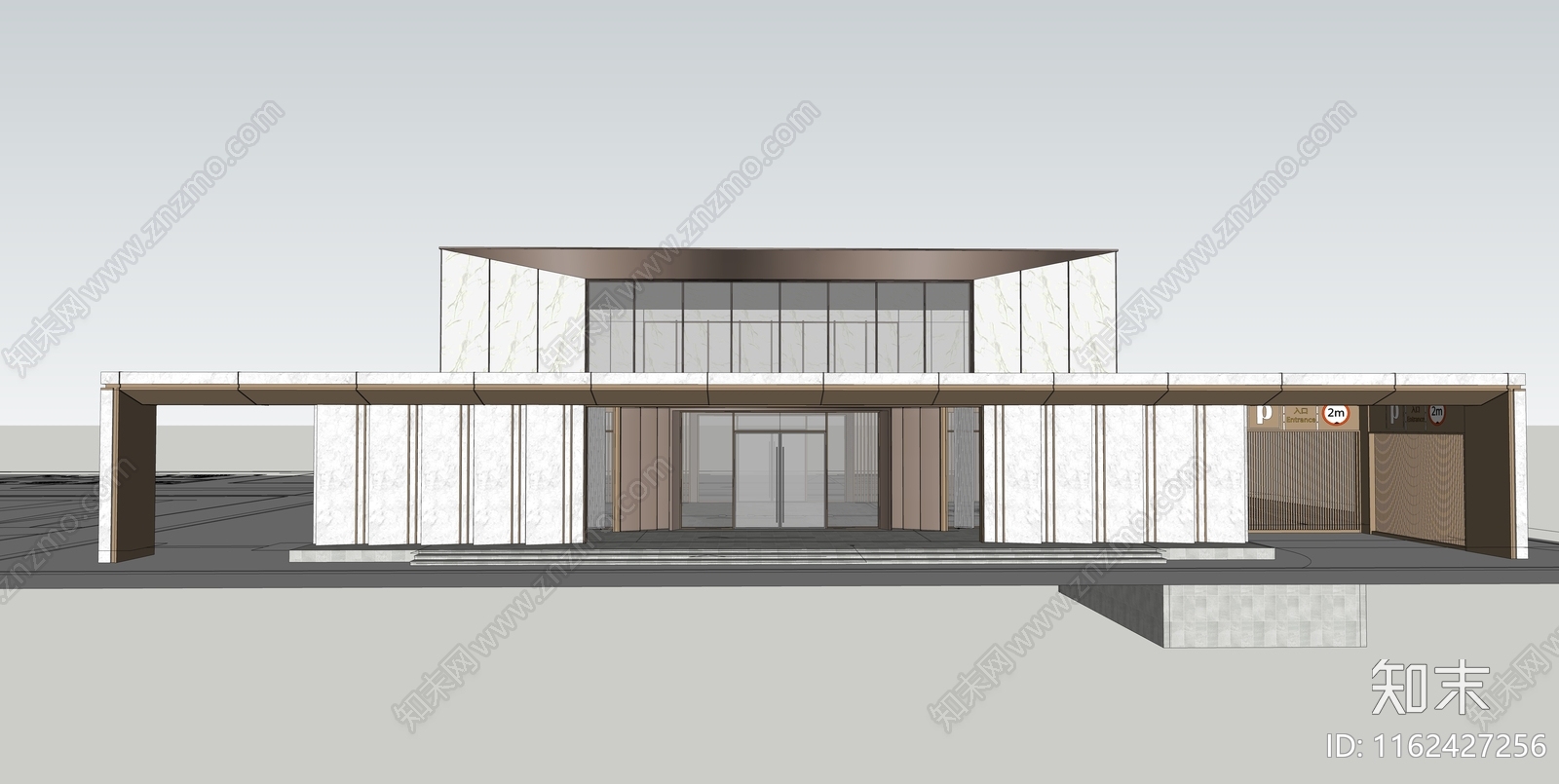 售楼部建筑SU模型下载【ID:1162427256】