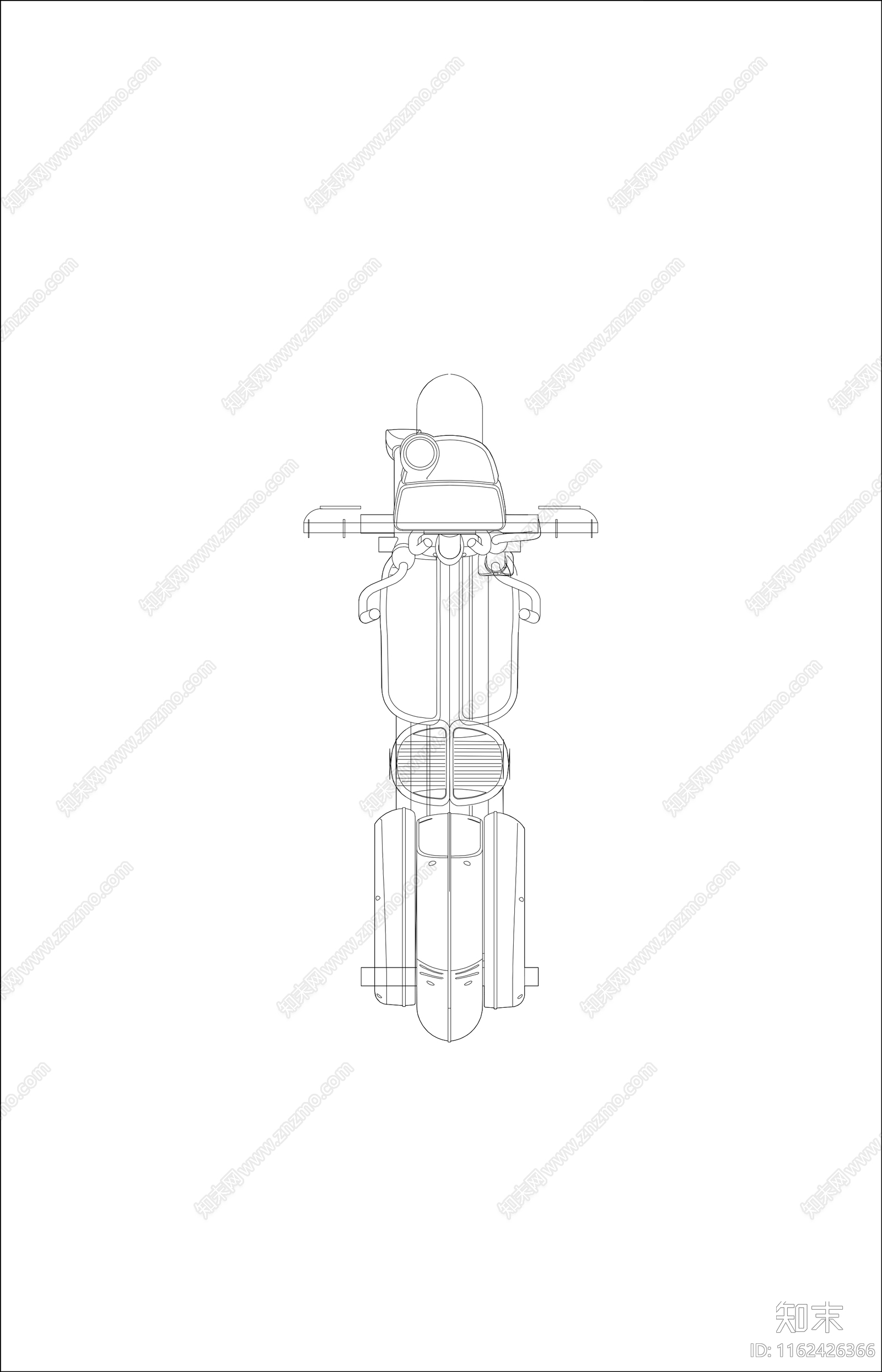 摩托车平面施工图下载【ID:1162426366】