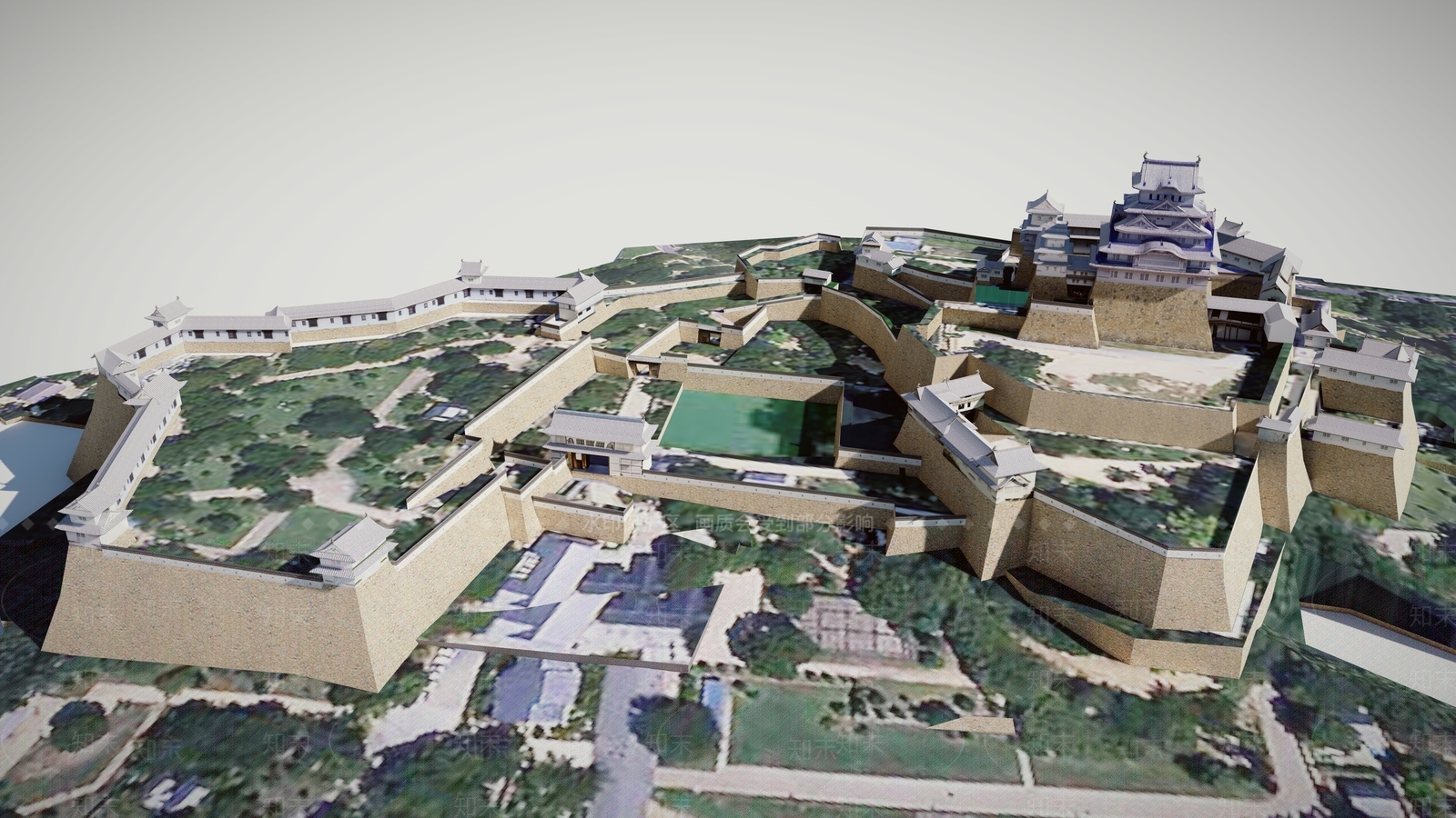 10日本古建筑城楼HimeCas姫路城SU模型下载【ID:1162426546】