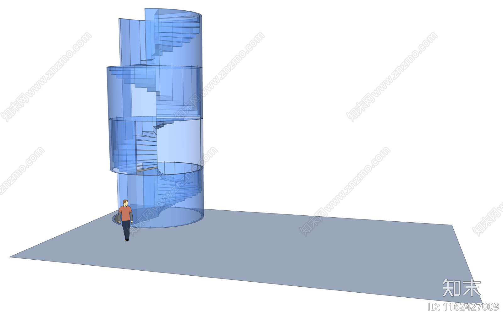 现代旋转楼梯SU模型下载【ID:1162427009】