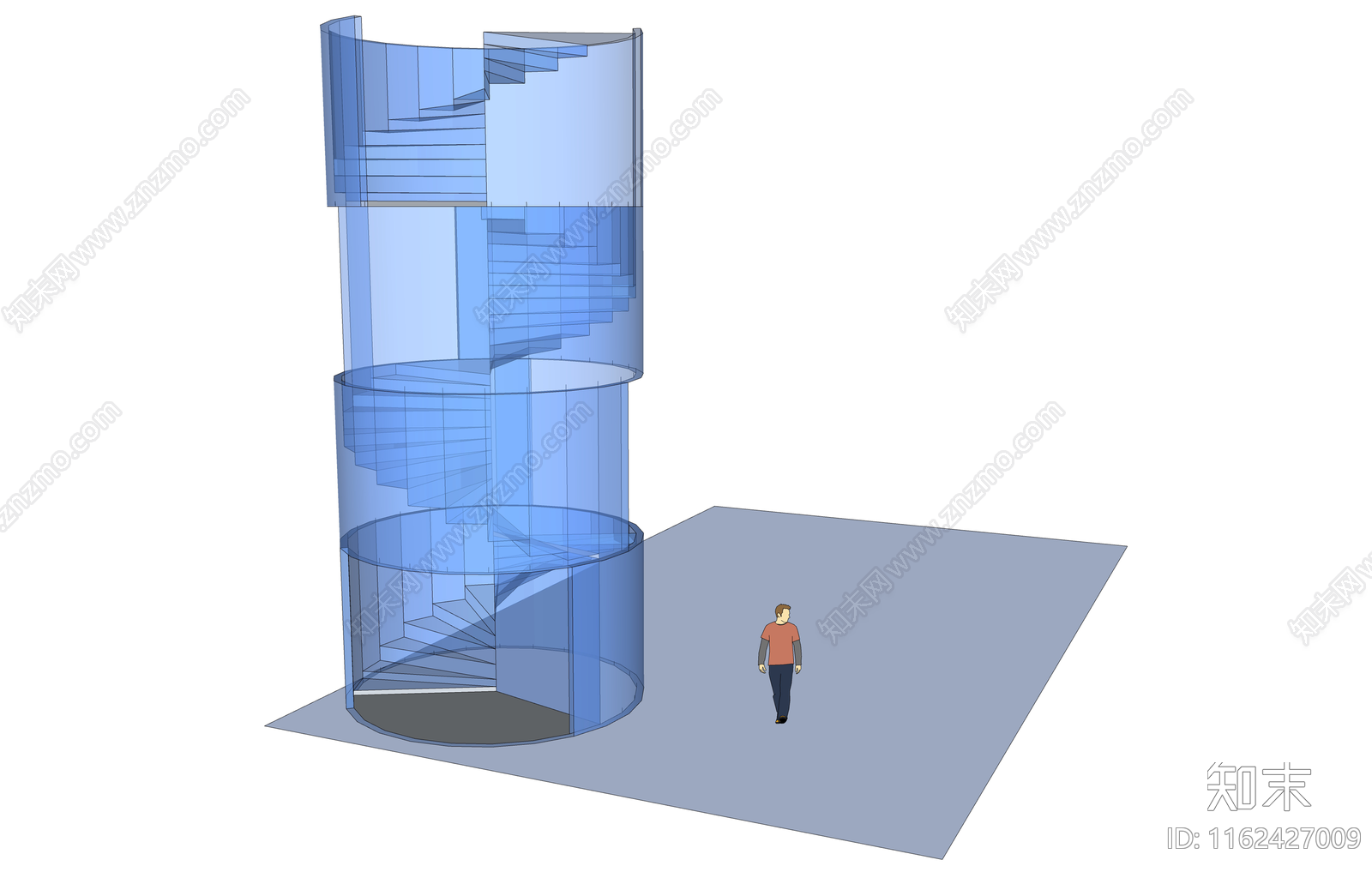 现代旋转楼梯SU模型下载【ID:1162427009】