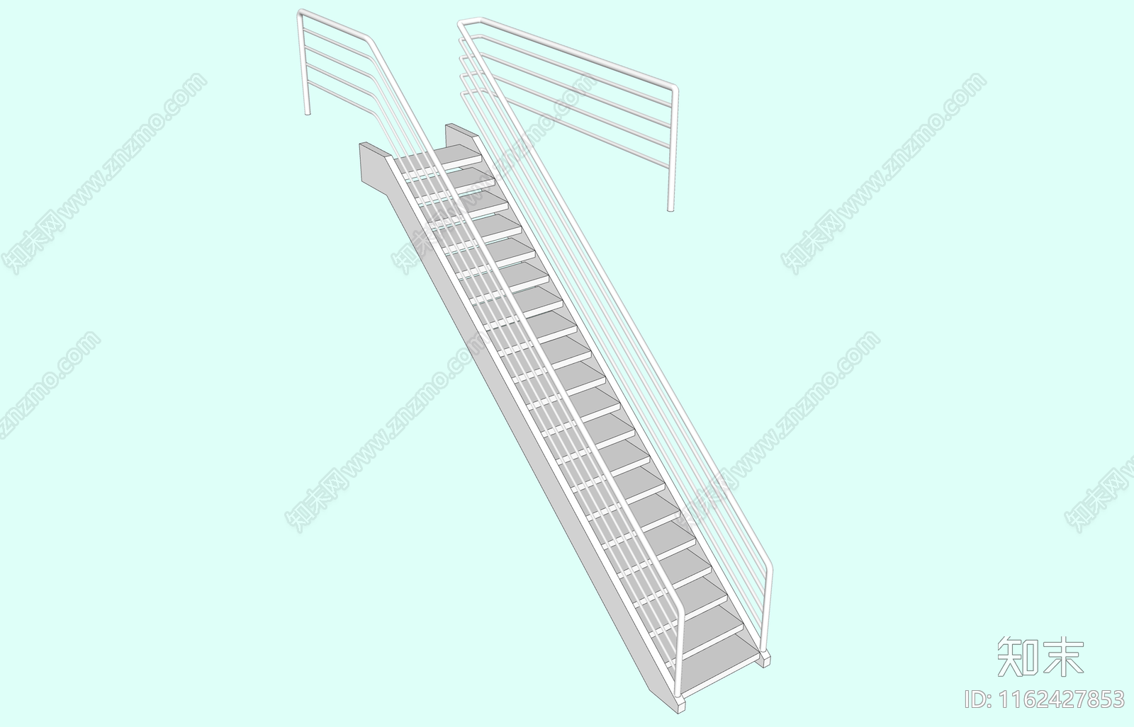现代扶手楼梯SU模型下载【ID:1162427853】