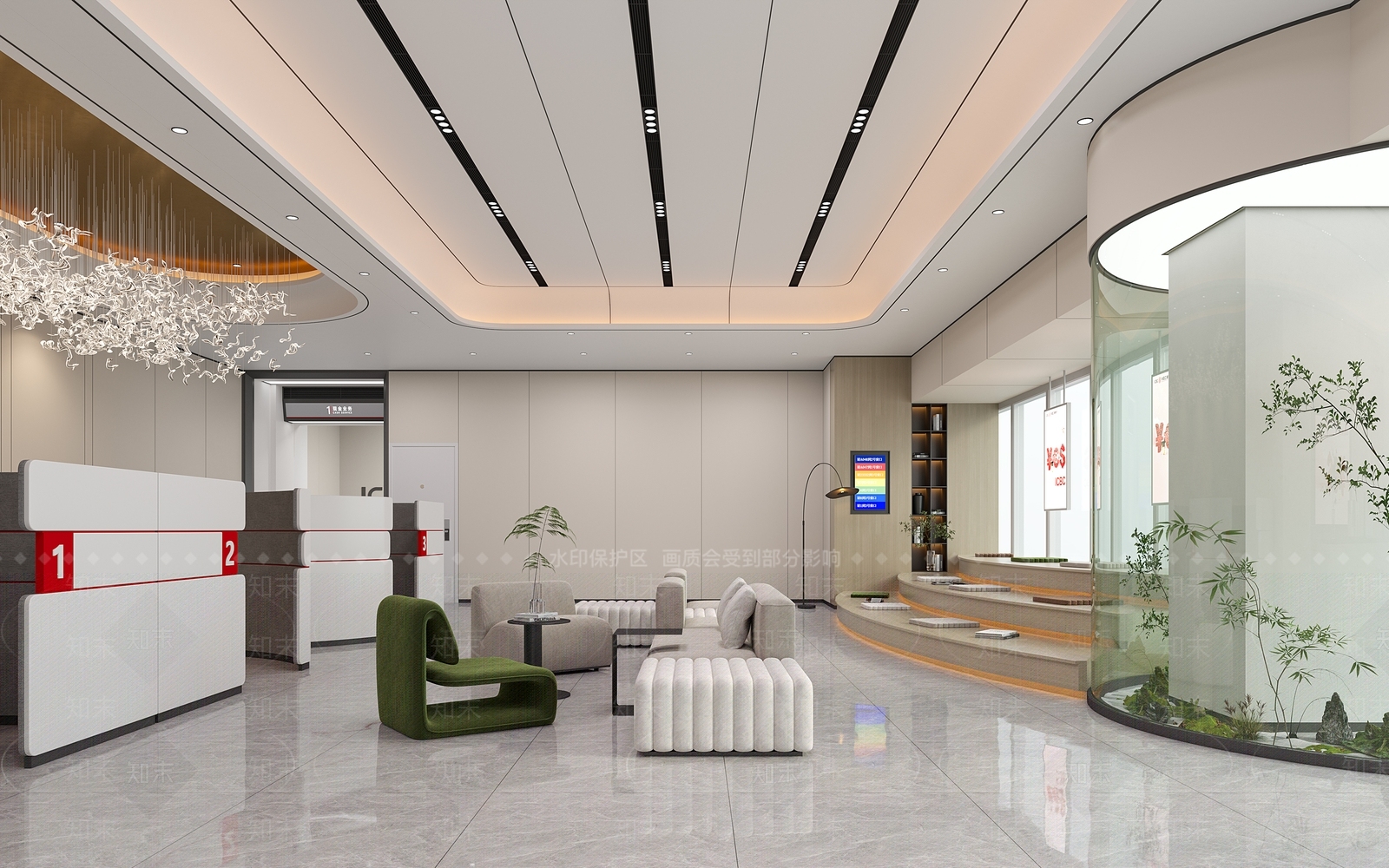 现代工商银行大堂3D模型下载【ID:1162428520】