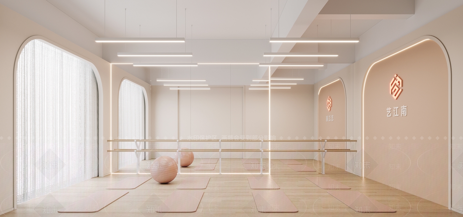 现代瑜伽室3D模型下载【ID:1214452165】