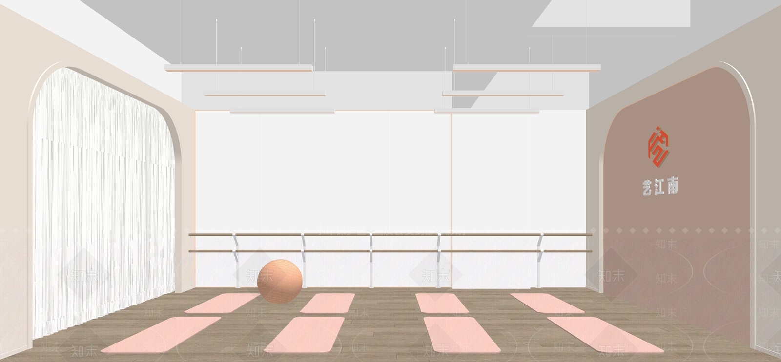 现代舞蹈室SU模型下载【ID:1162431104】