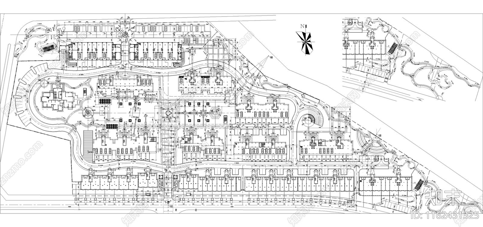 欧式景观小区平面图cad施工图下载【ID:1162431325】