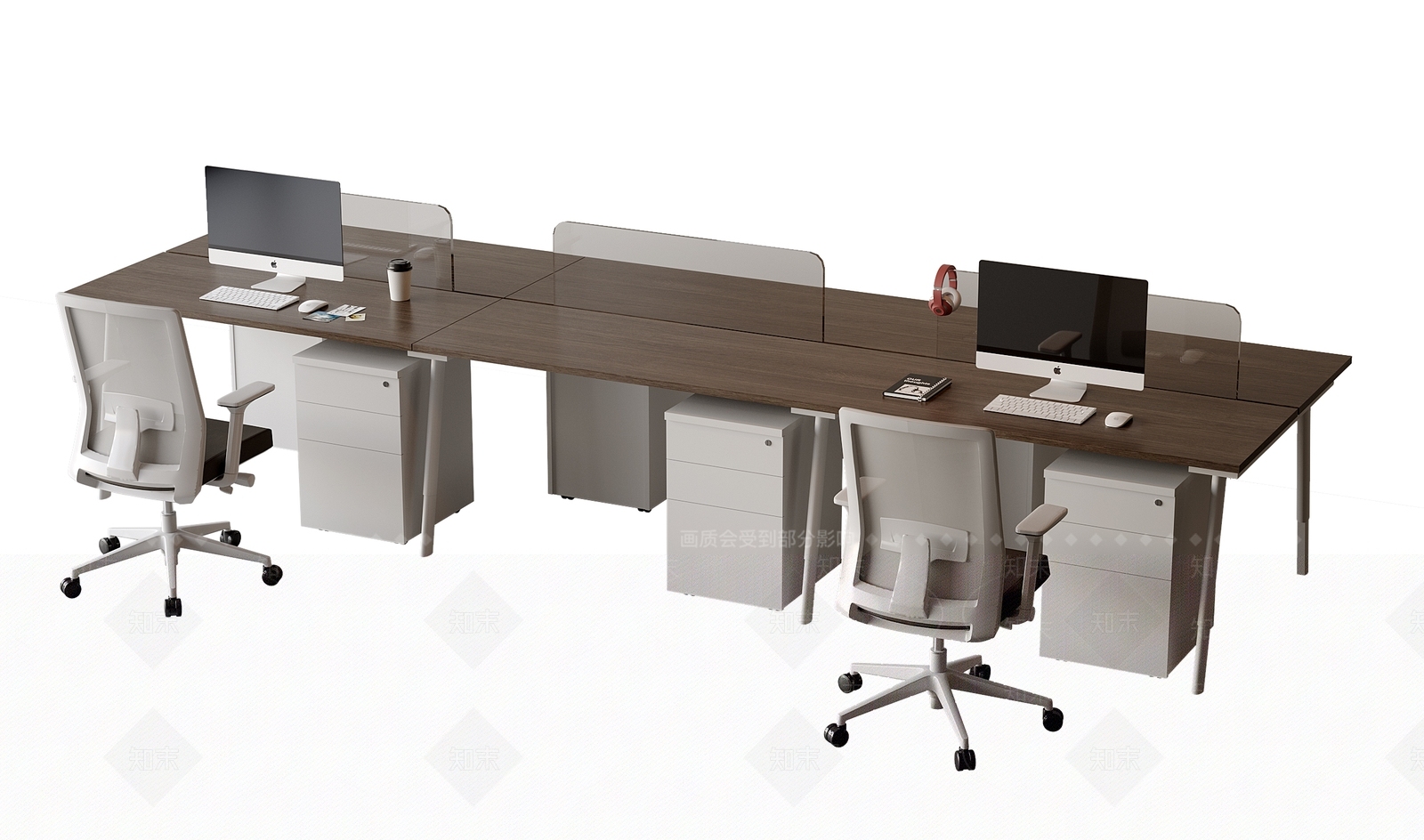 现代办公桌椅组合SU模型下载【ID:1162434197】