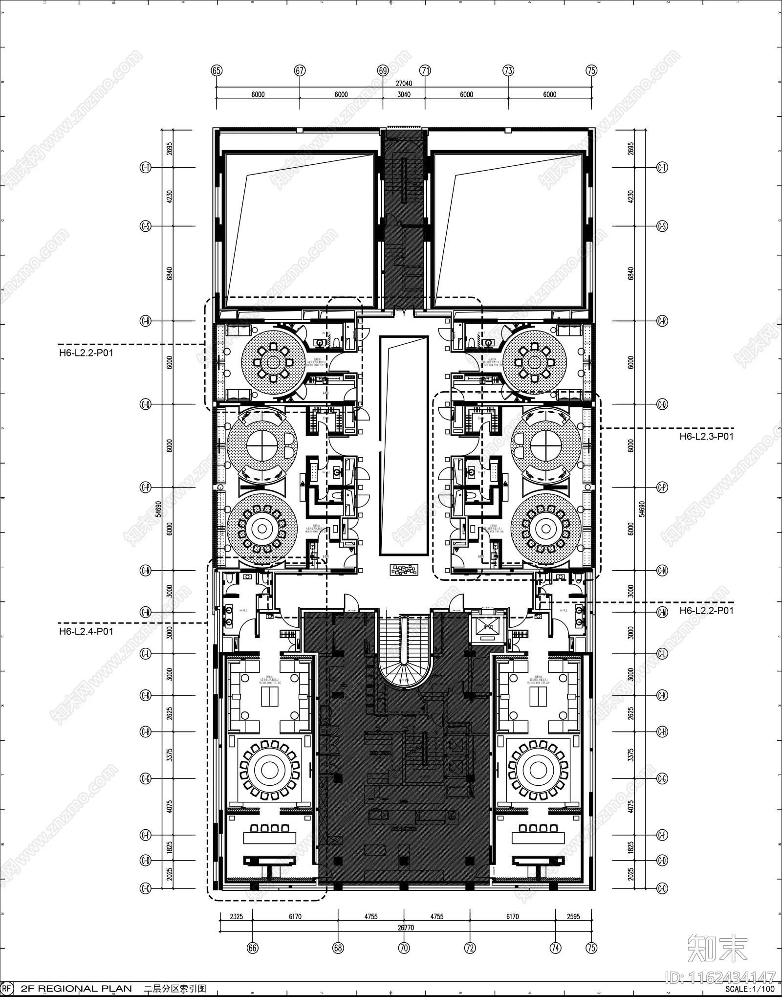 3000㎡两层特色中餐厅全cad施工图下载【ID:1162434147】