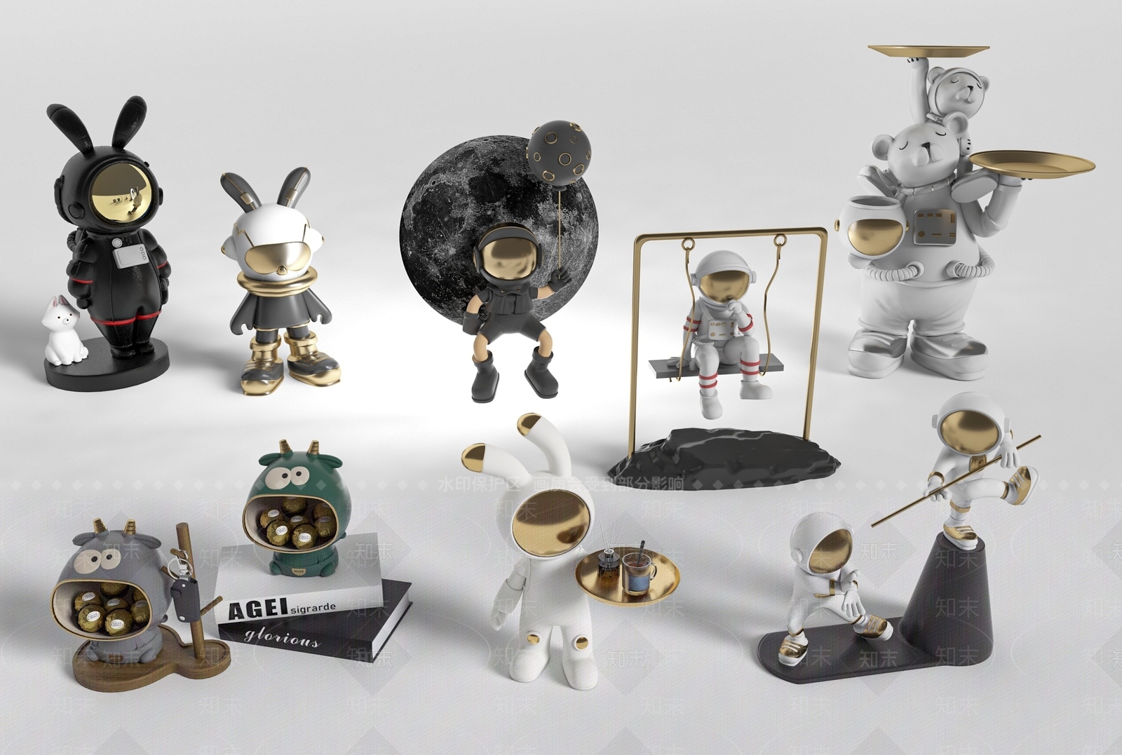 现代卡通人物动物3D模型下载【ID:1162434156】