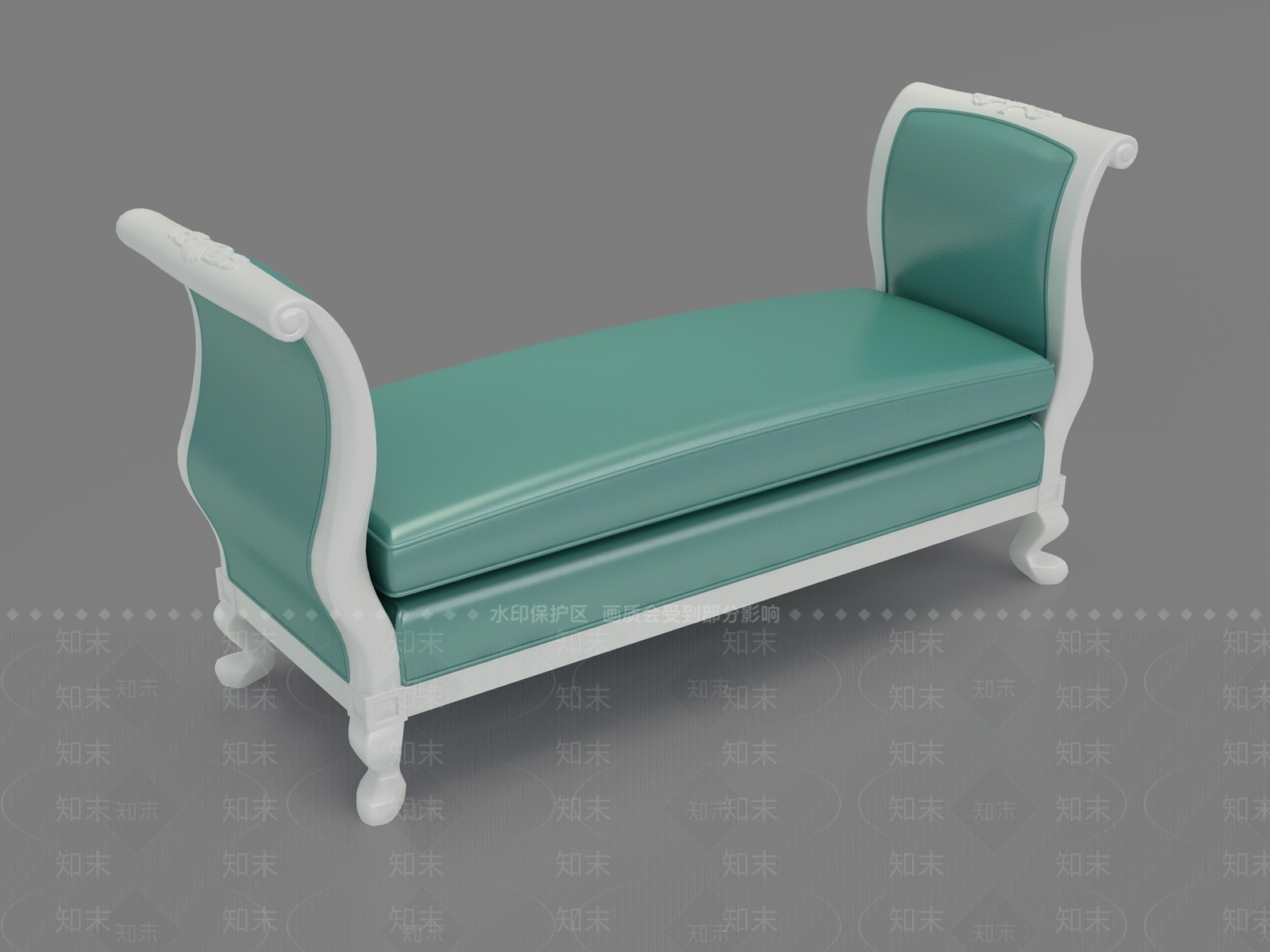 简欧床尾凳3D模型下载【ID:1162435536】