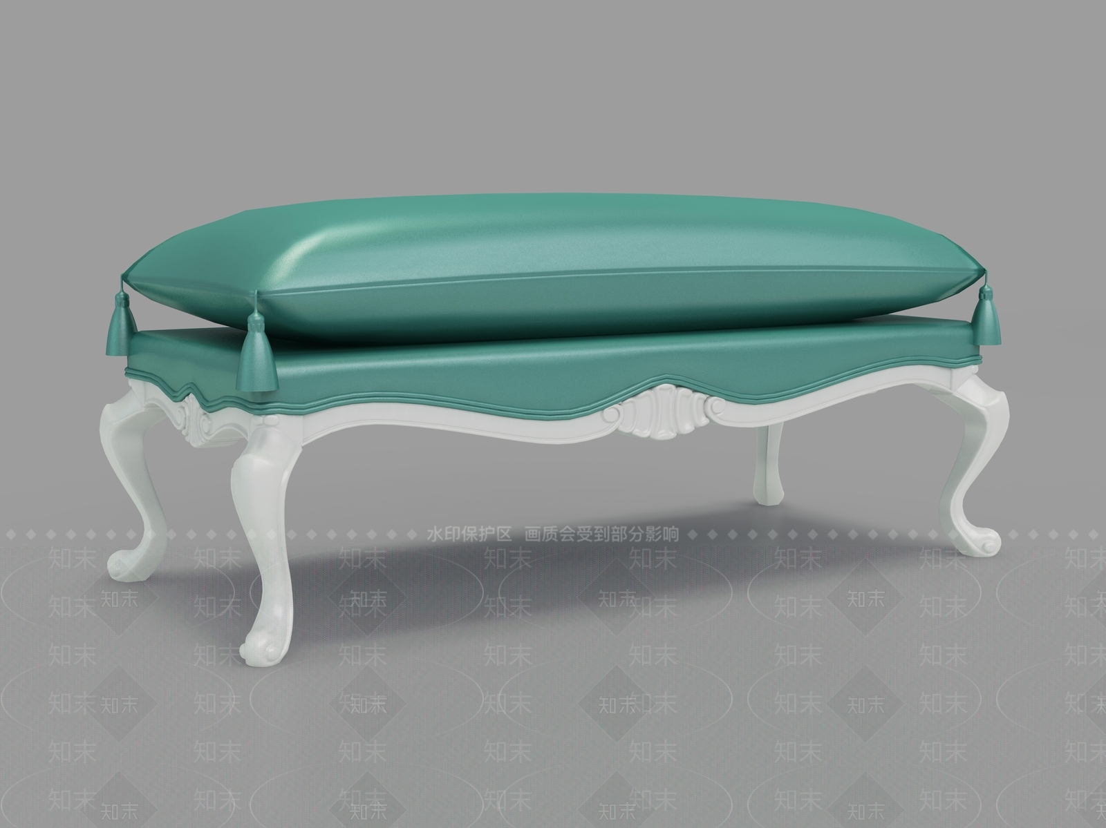欧式时尚床尾凳3D模型下载【ID:1162435619】