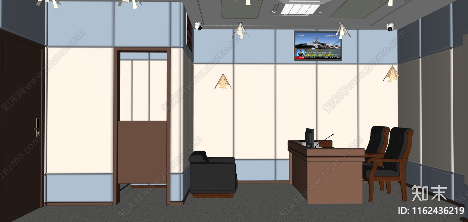 现代法院讯问室SU模型下载【ID:1162436219】