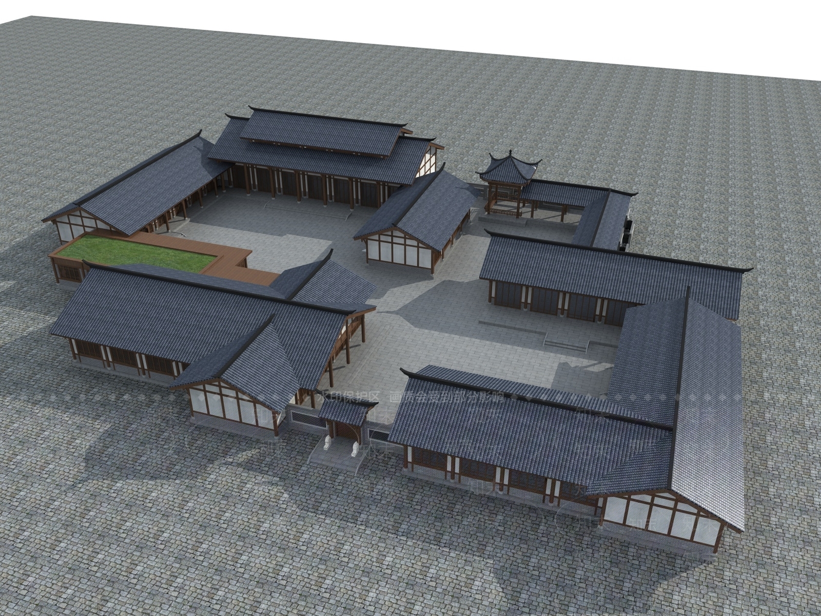 四合院古建3D模型下载【ID:1162436346】