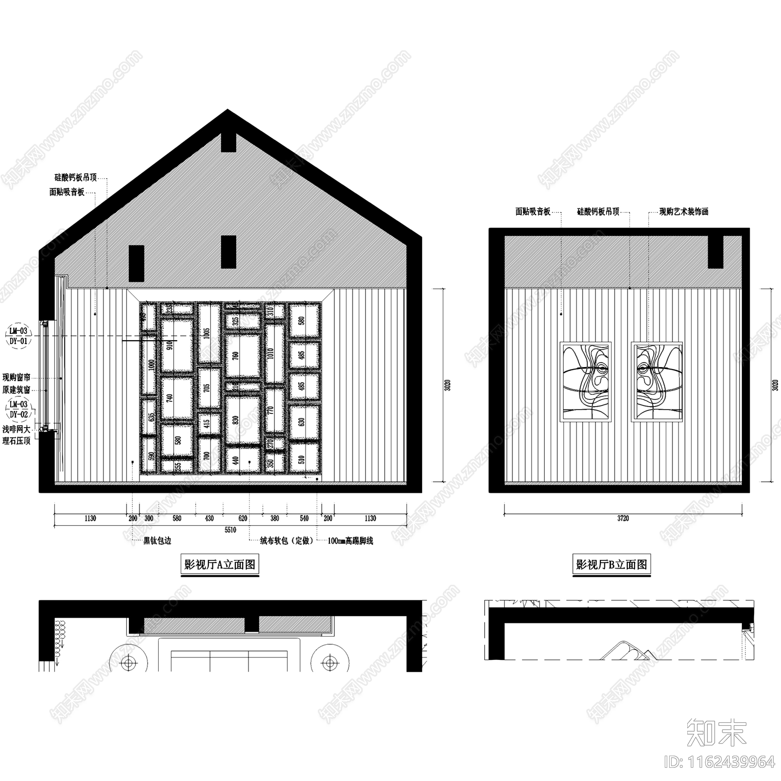 长乐中式私宅别墅顶层公区室内家装CA施工图下载【ID:1162439964】