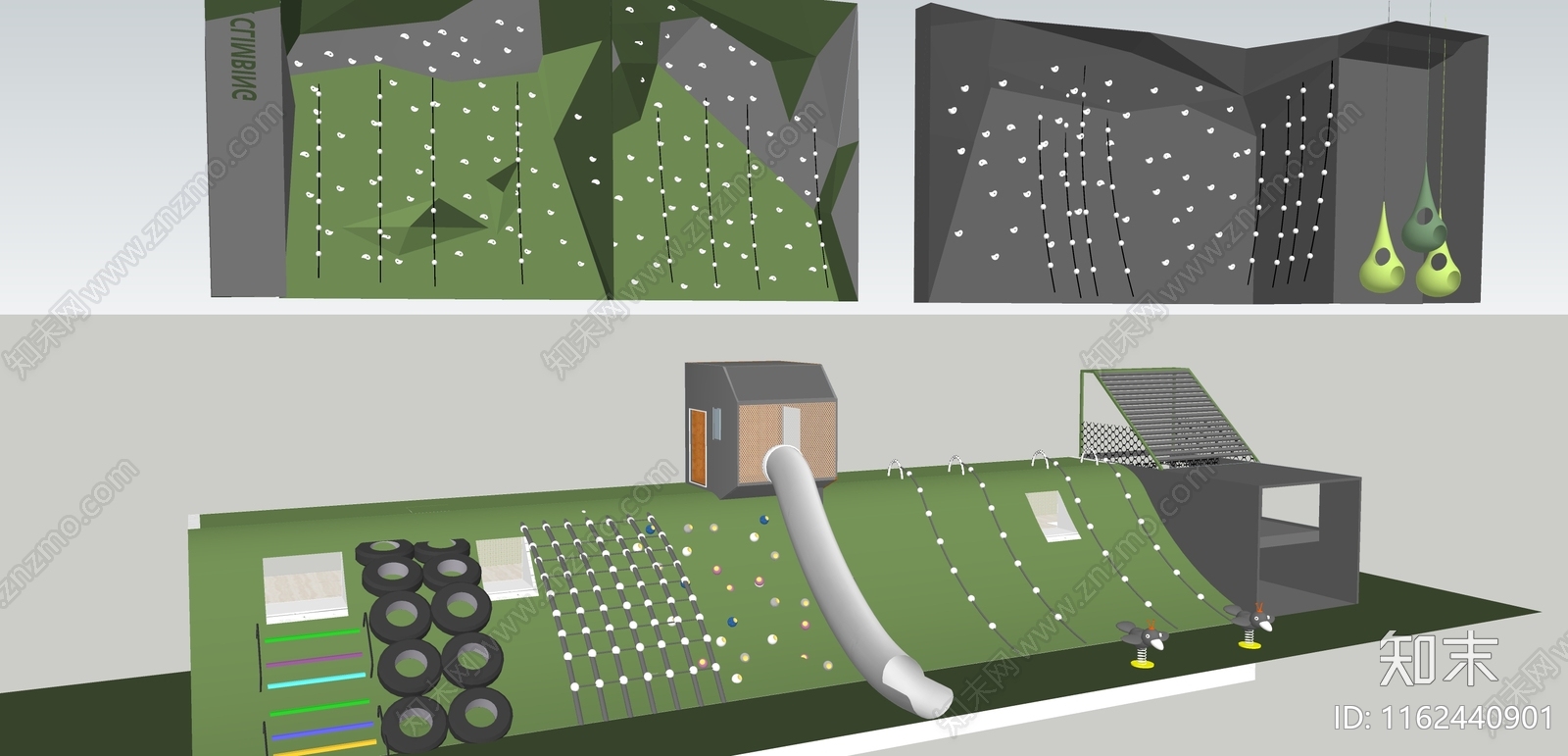 户内外攀爬墙SU模型下载【ID:1162440901】