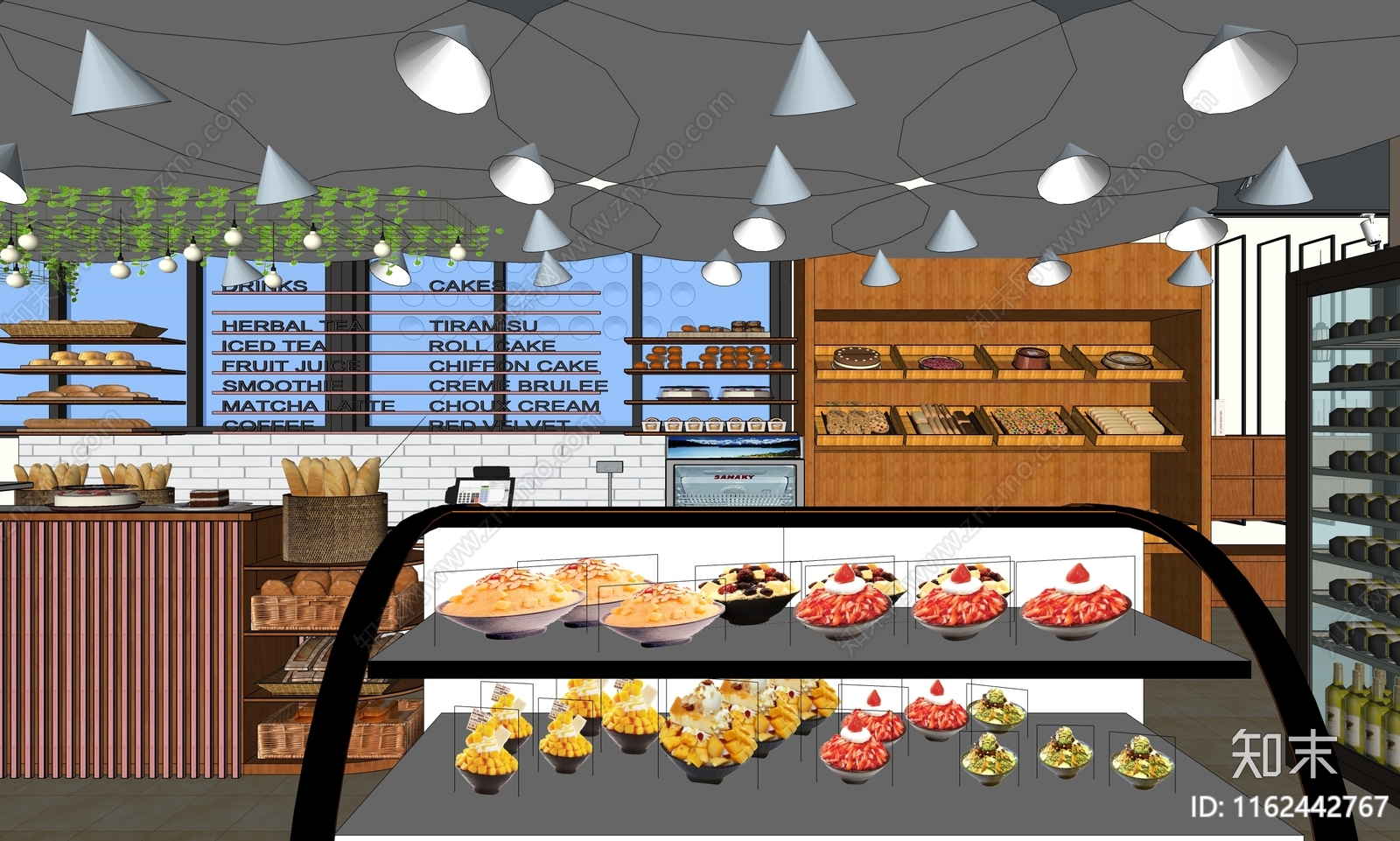 现代甜品面包店SU模型下载【ID:1162442767】