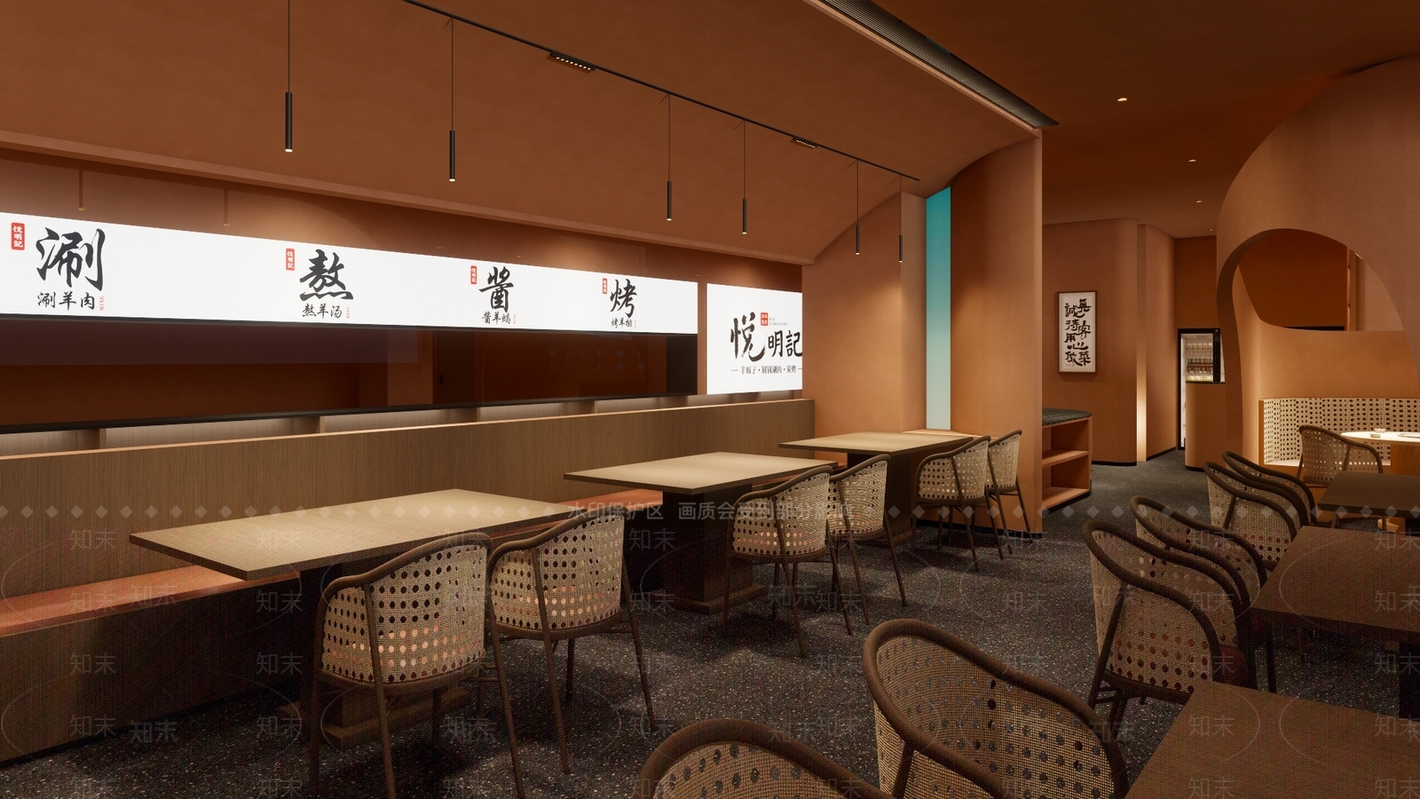 现代特色网红火锅店SU模型下载【ID:1162446608】