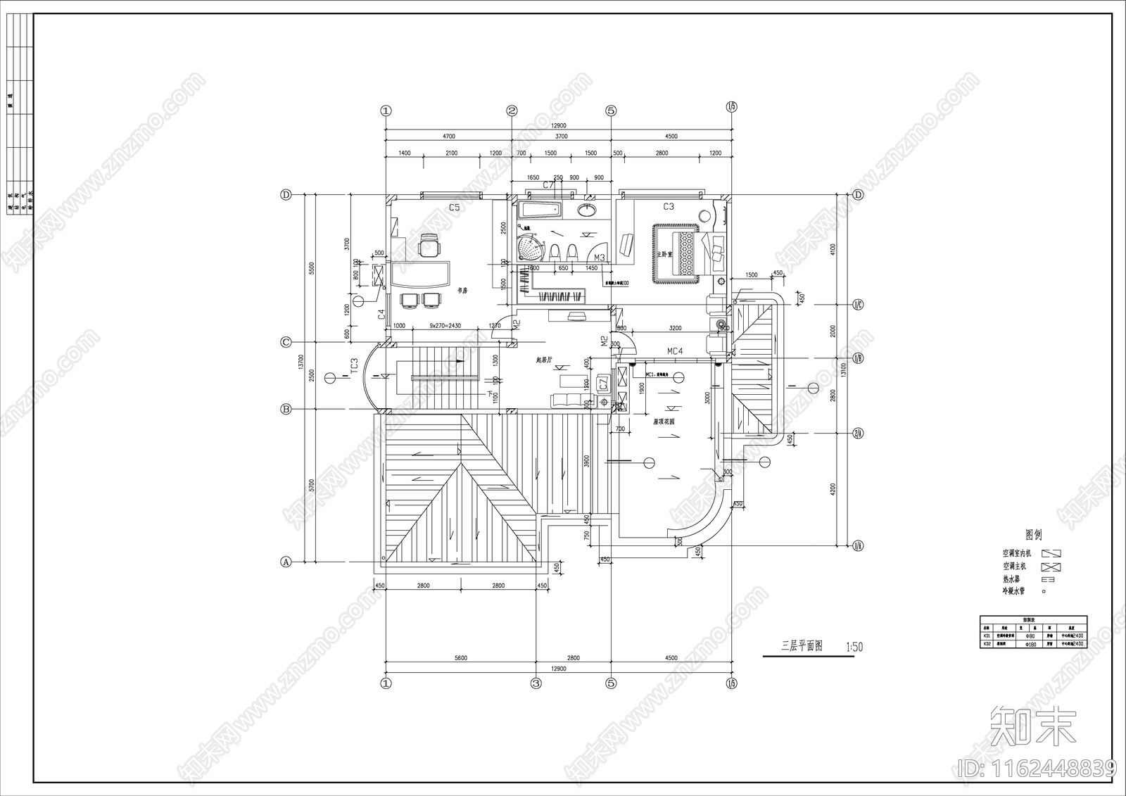 别墅建筑设计详情图纸cad施工图下载【ID:1162448839】