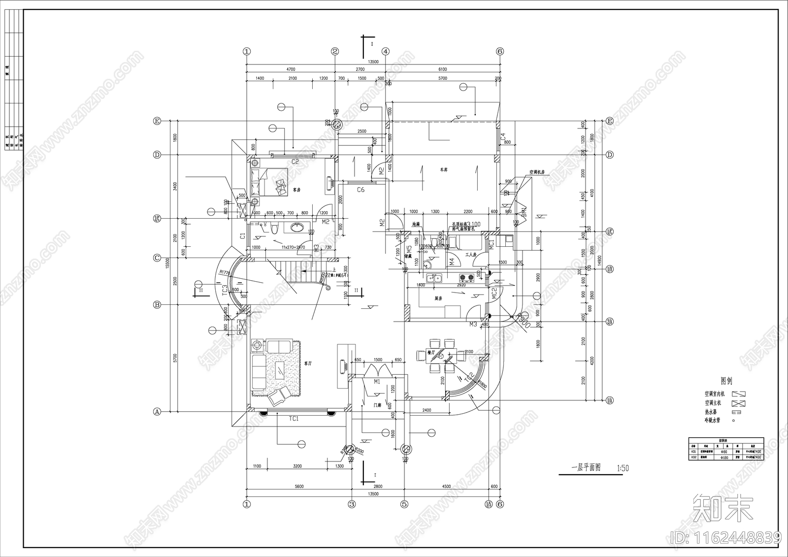 别墅建筑设计详情图纸cad施工图下载【ID:1162448839】