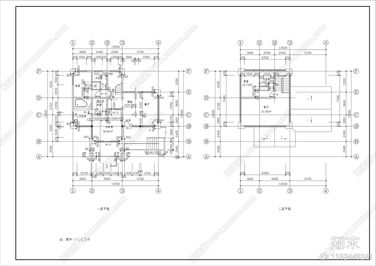 私人别墅建筑设计cacad施工图下载【ID:1162449241】