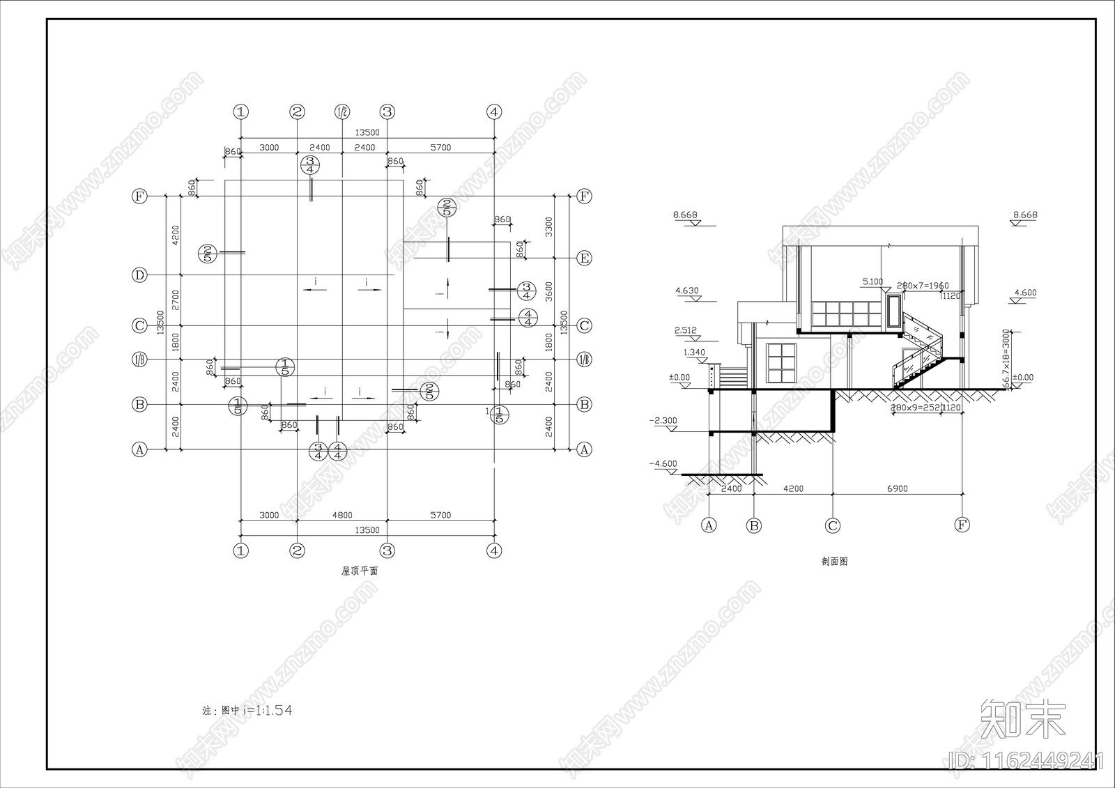 私人别墅建筑设计cacad施工图下载【ID:1162449241】