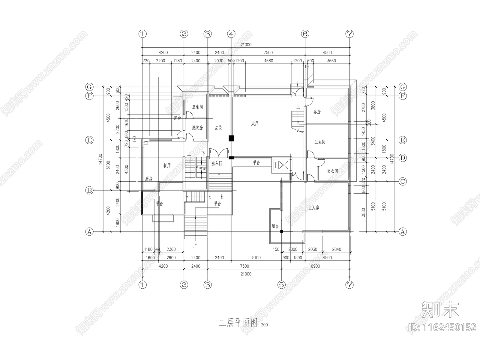 别墅建筑设计图标注详细施工图下载【ID:1162450152】