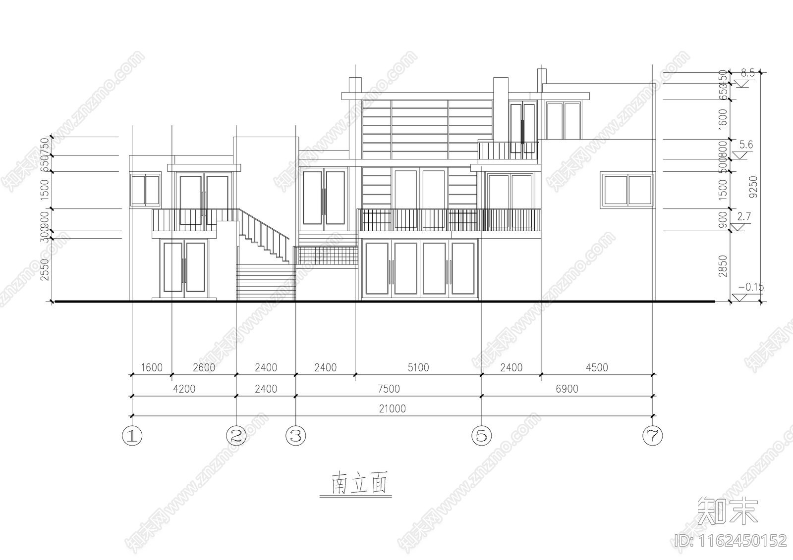 别墅建筑设计图标注详细施工图下载【ID:1162450152】