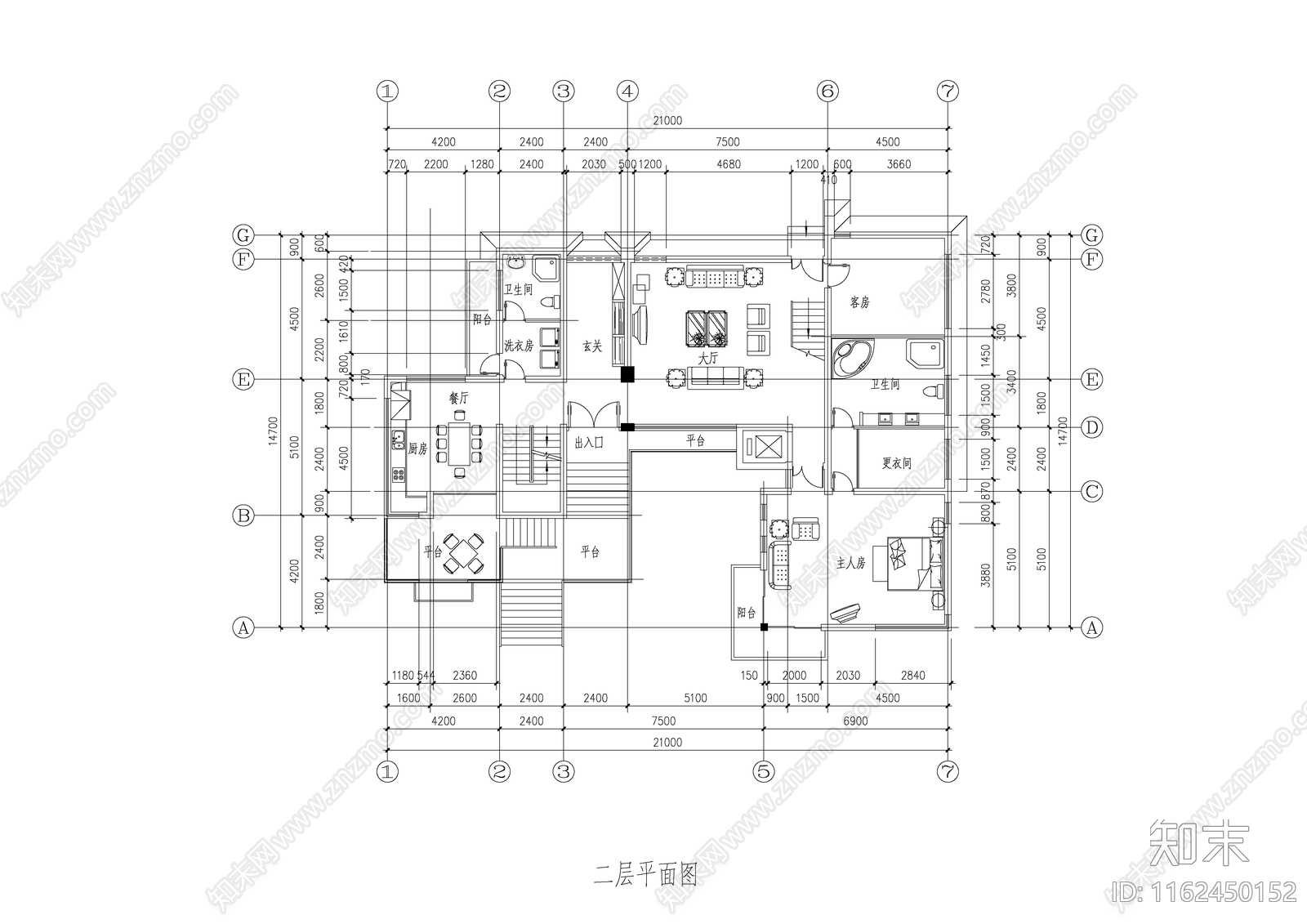 别墅建筑设计图标注详细施工图下载【ID:1162450152】