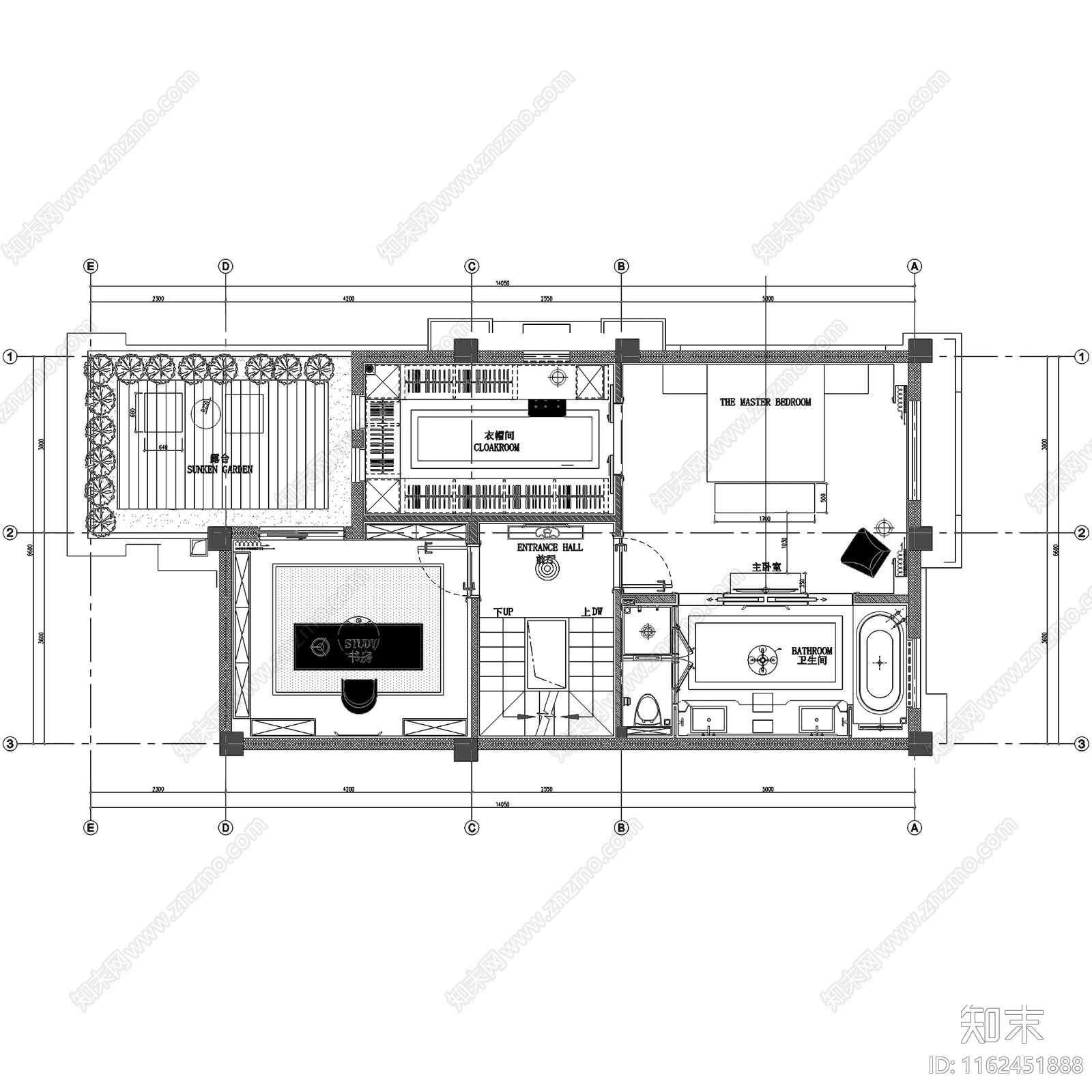 法式轻奢成都中洲中央公园三层别墅室内家装cad施工图下载【ID:1162451888】