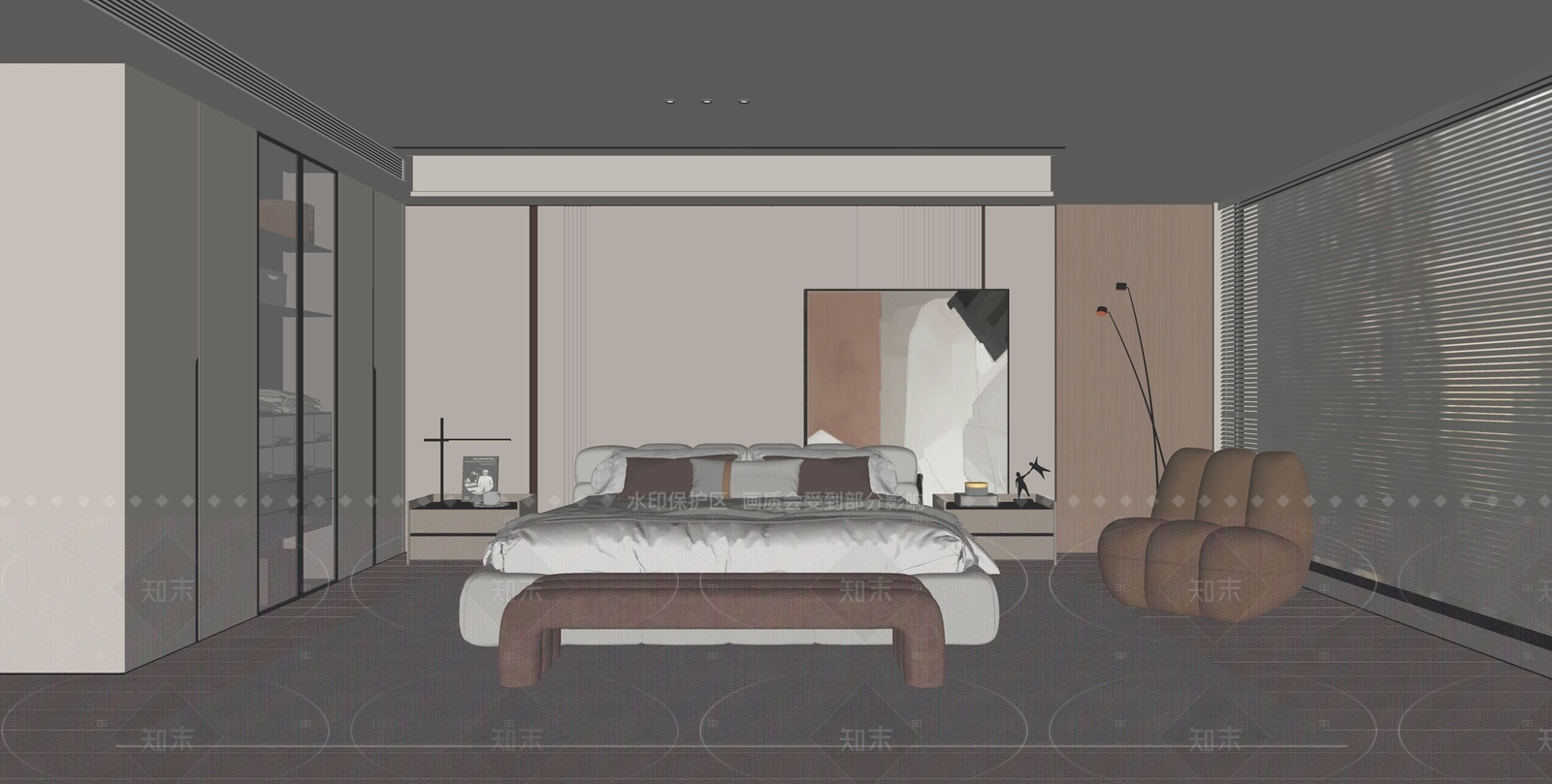 现代家居卧室SU模型下载【ID:1216031112】