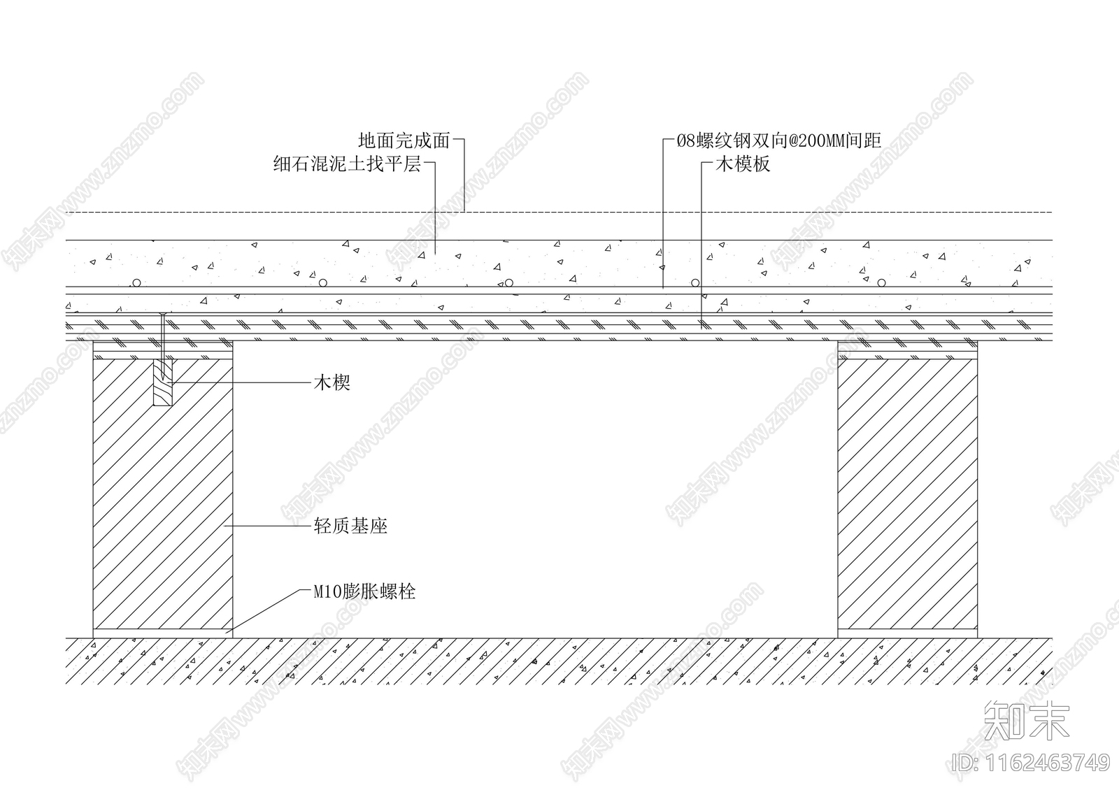 砌筑地台节点图cad施工图下载【ID:1162463749】