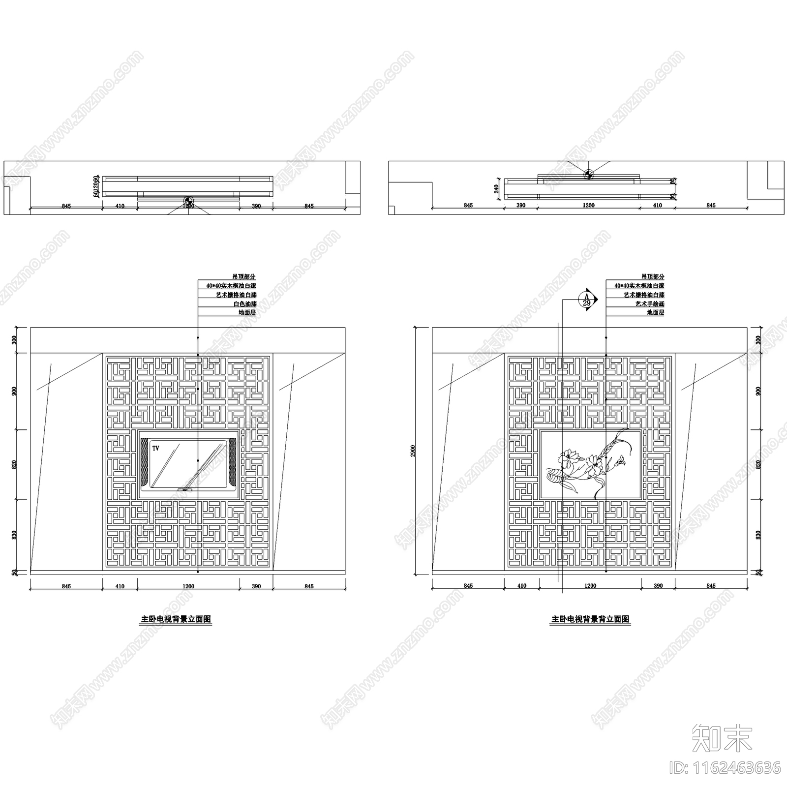 中式新中式四层别墅室内家装cad施工图下载【ID:1162463636】