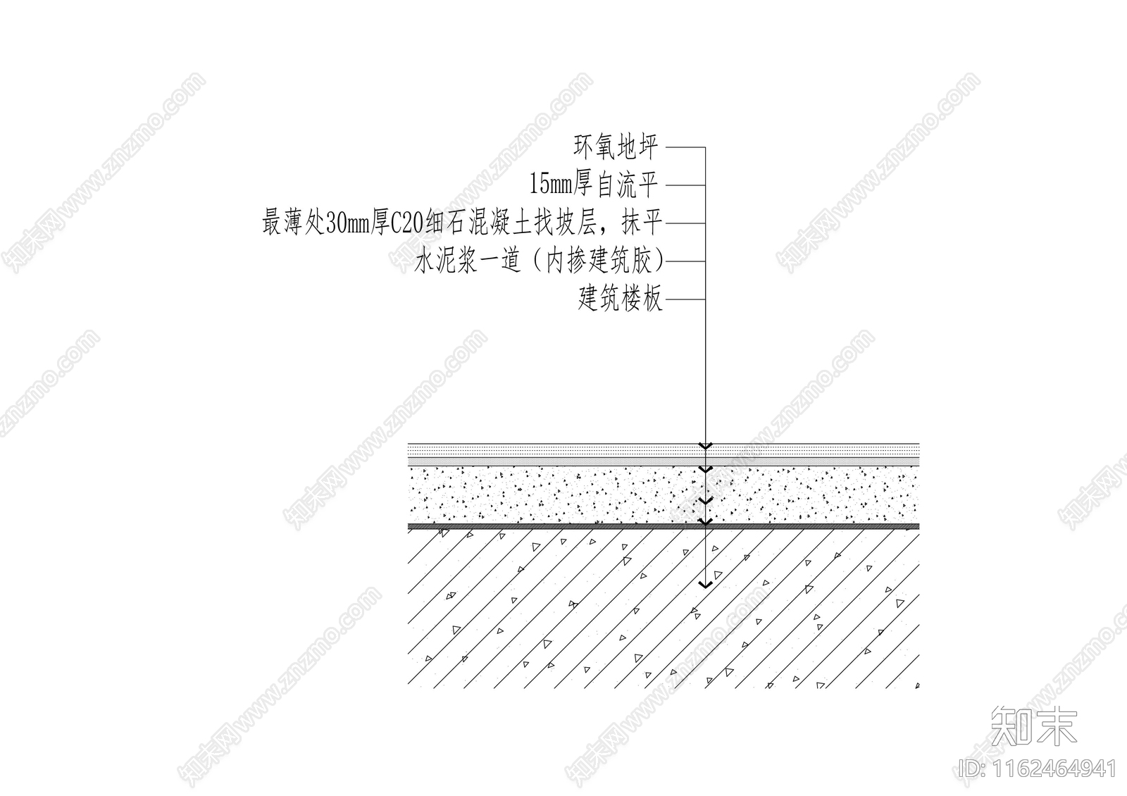 水泥基环氧地坪地板通用节点cad施工图下载【ID:1162464941】