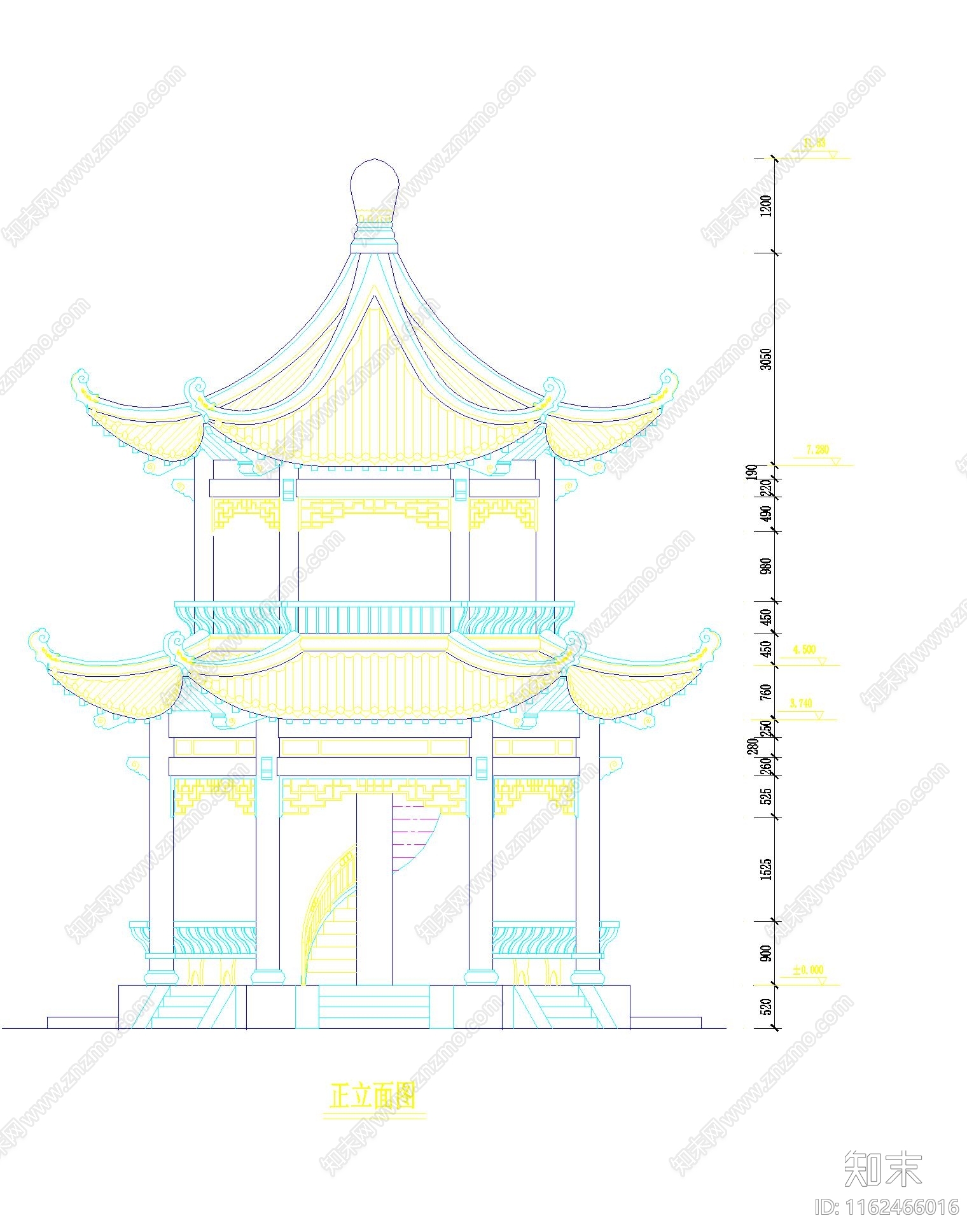 亭cad施工图下载【ID:1162466016】