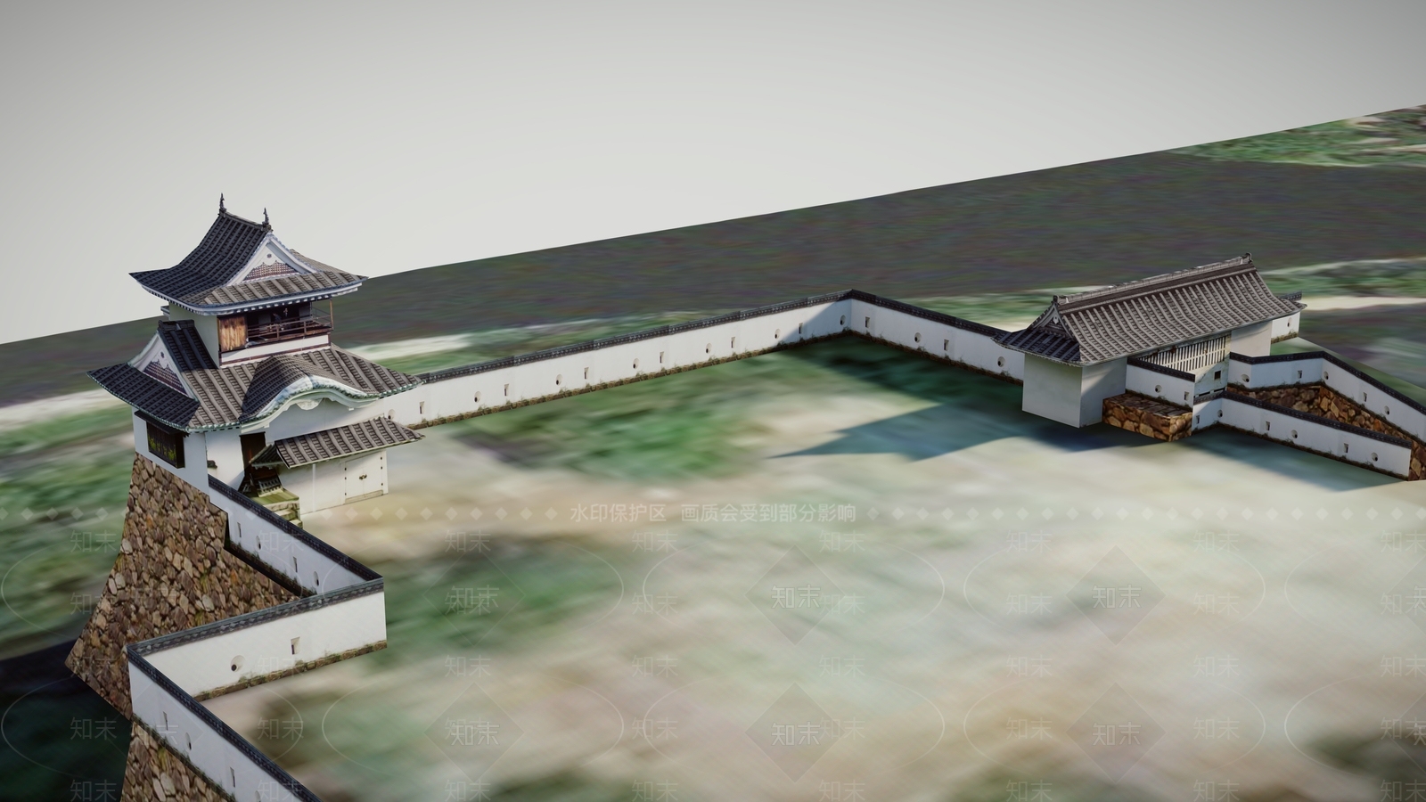 26日本古建筑城楼OkaOmoteSU模型下载【ID:1162466145】