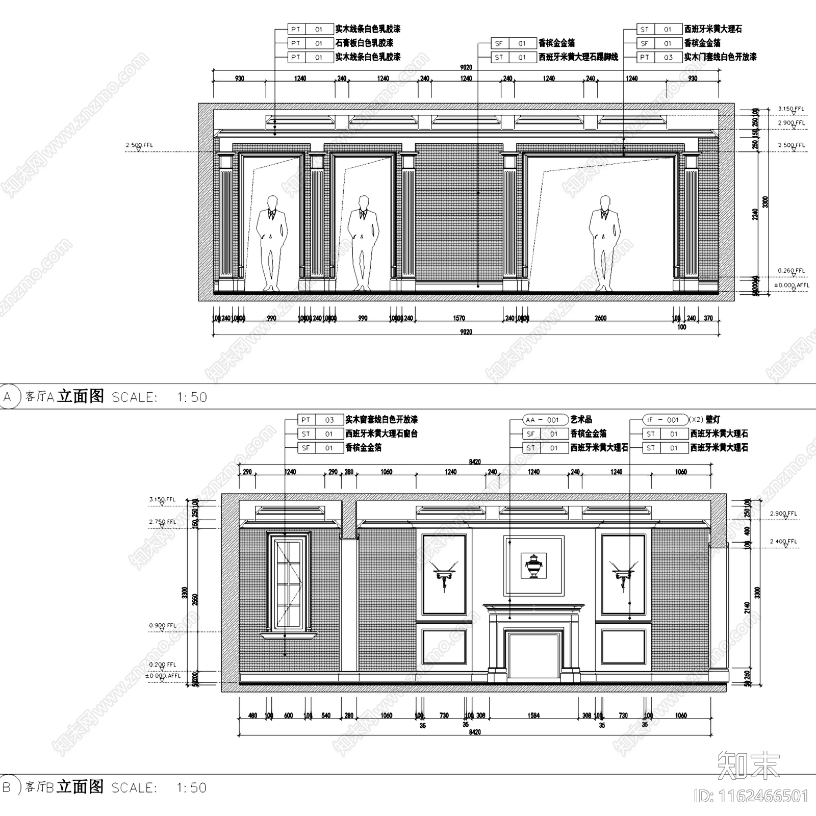 欧式杭州桃花源G06二层别墅室内家装cad施工图下载【ID:1162466501】