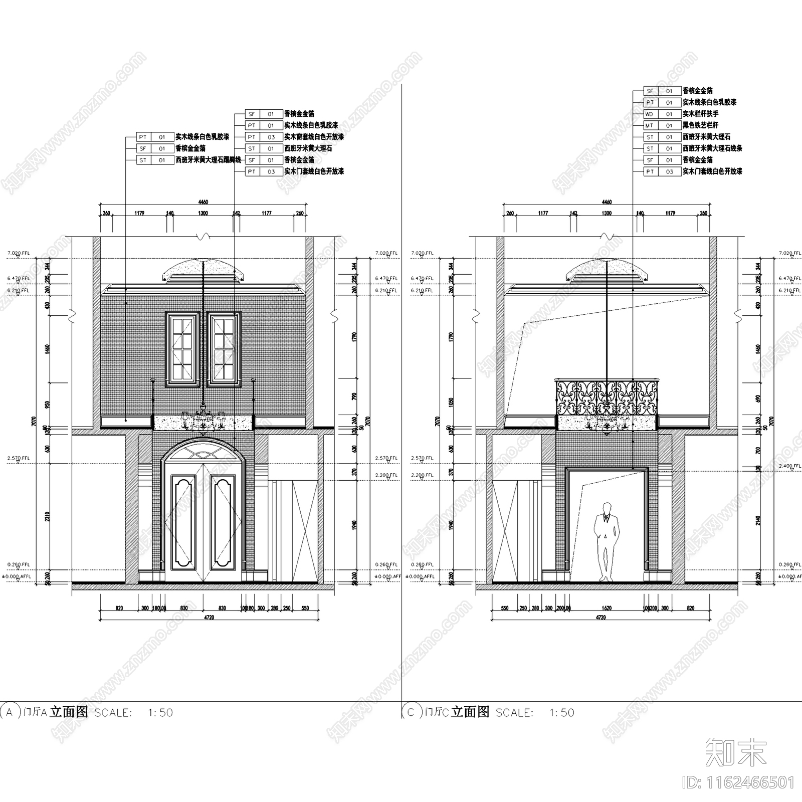 欧式杭州桃花源G06二层别墅室内家装cad施工图下载【ID:1162466501】